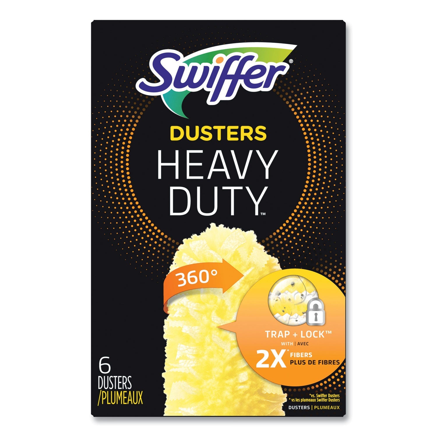 Swiffer® Heavy Duty Dusters Refill, Dust Lock Fiber, Yellow, 6/box