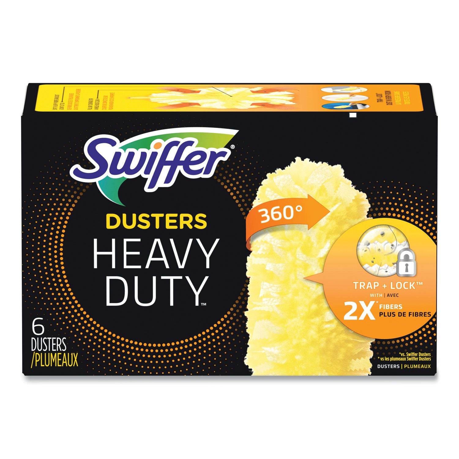 Swiffer® Heavy Duty Dusters Refill, Dust Lock Fiber, Yellow, 6/box, 4 Boxes/carton