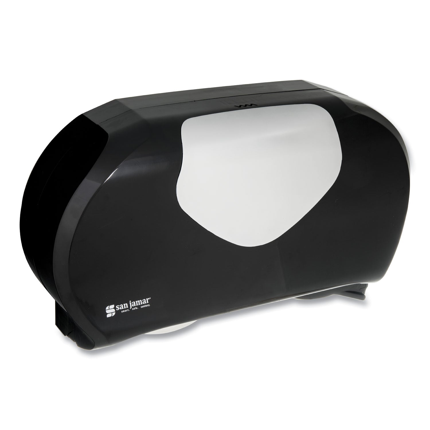 San Jamar® Twin 9" Jumbo Bath Tissue Dispenser, Summit, 20.07 x 5.88 x 11.9, Black/Faux Stainless Steel - Bloom Skins