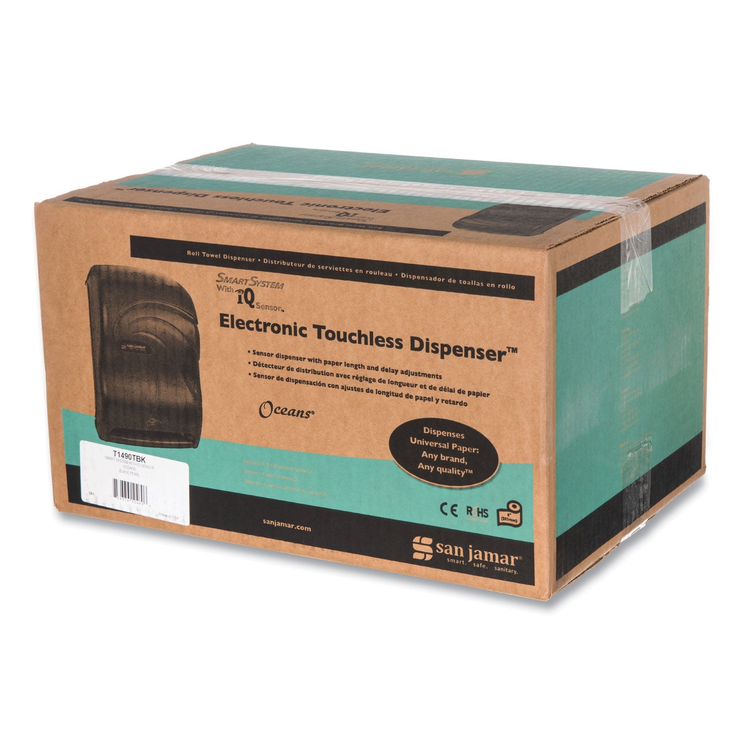 San Jamar® Smart System With Iq Sensor Towel Dispenser, 11.75 X 9.25 X 16.5, Black Pearl