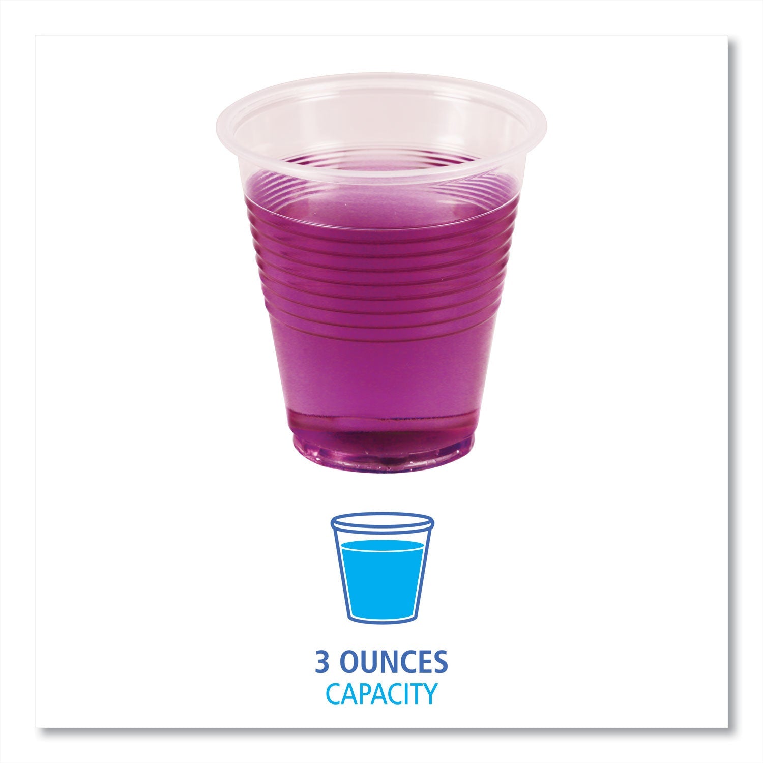 Boardwalk® Translucent Plastic Cold Cups, 3 oz, 125/Pack