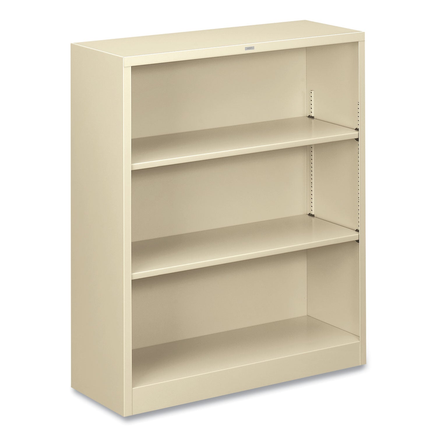 HON® Metal Bookcase | Three-Shelf Putty