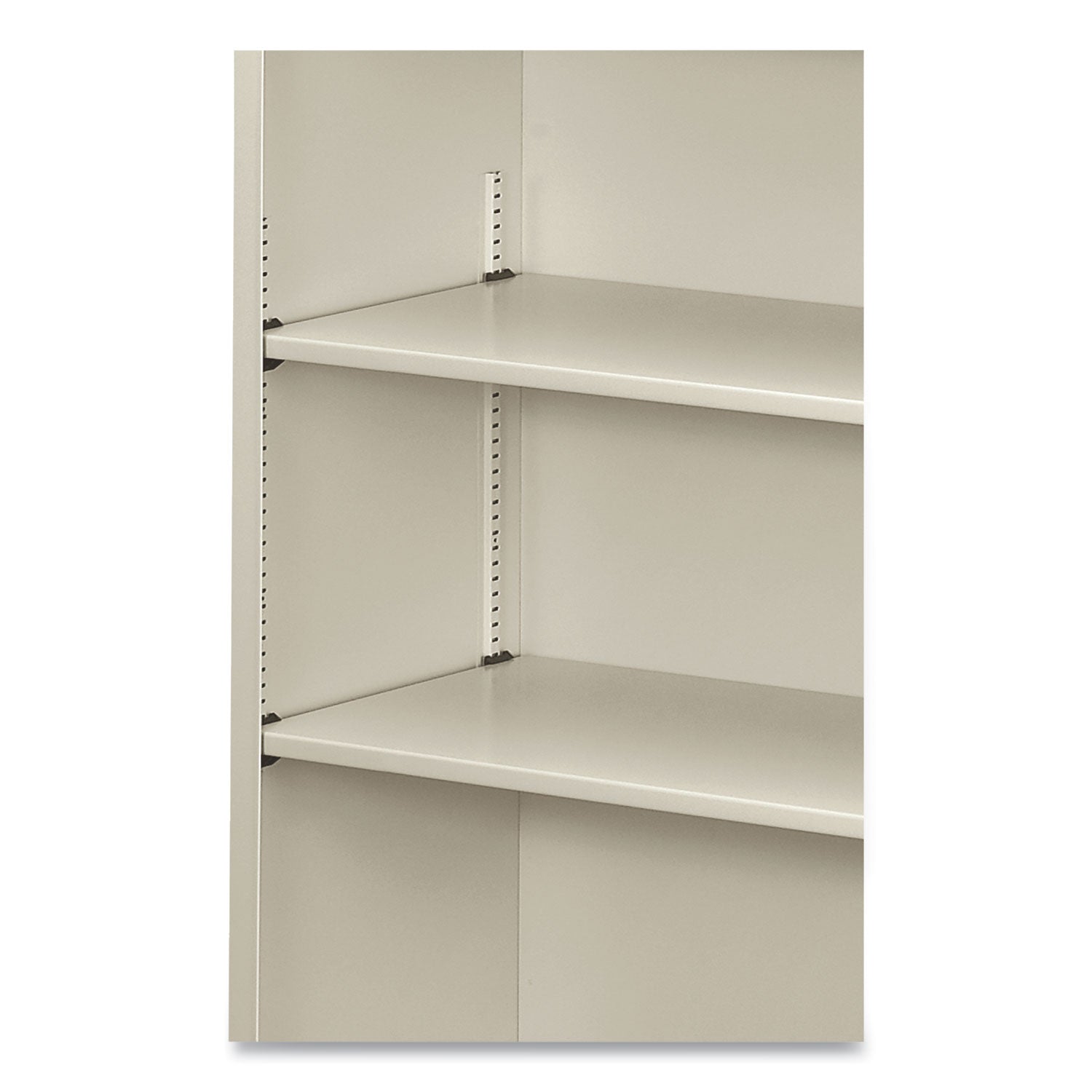 HON® Metal Bookcase, Three-Shelf, 34.5w x 12.63d x 41h, Light Gray