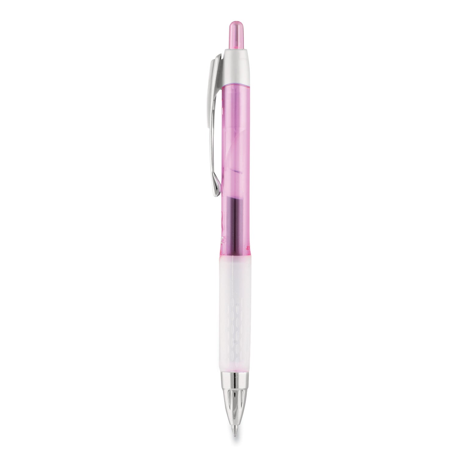 uniball® Signo 207 City of Hope Edition Gel Pen, Retractable, Medium 0.7 mm, Black Ink, Translucent Pink/White Barrel, Dozen