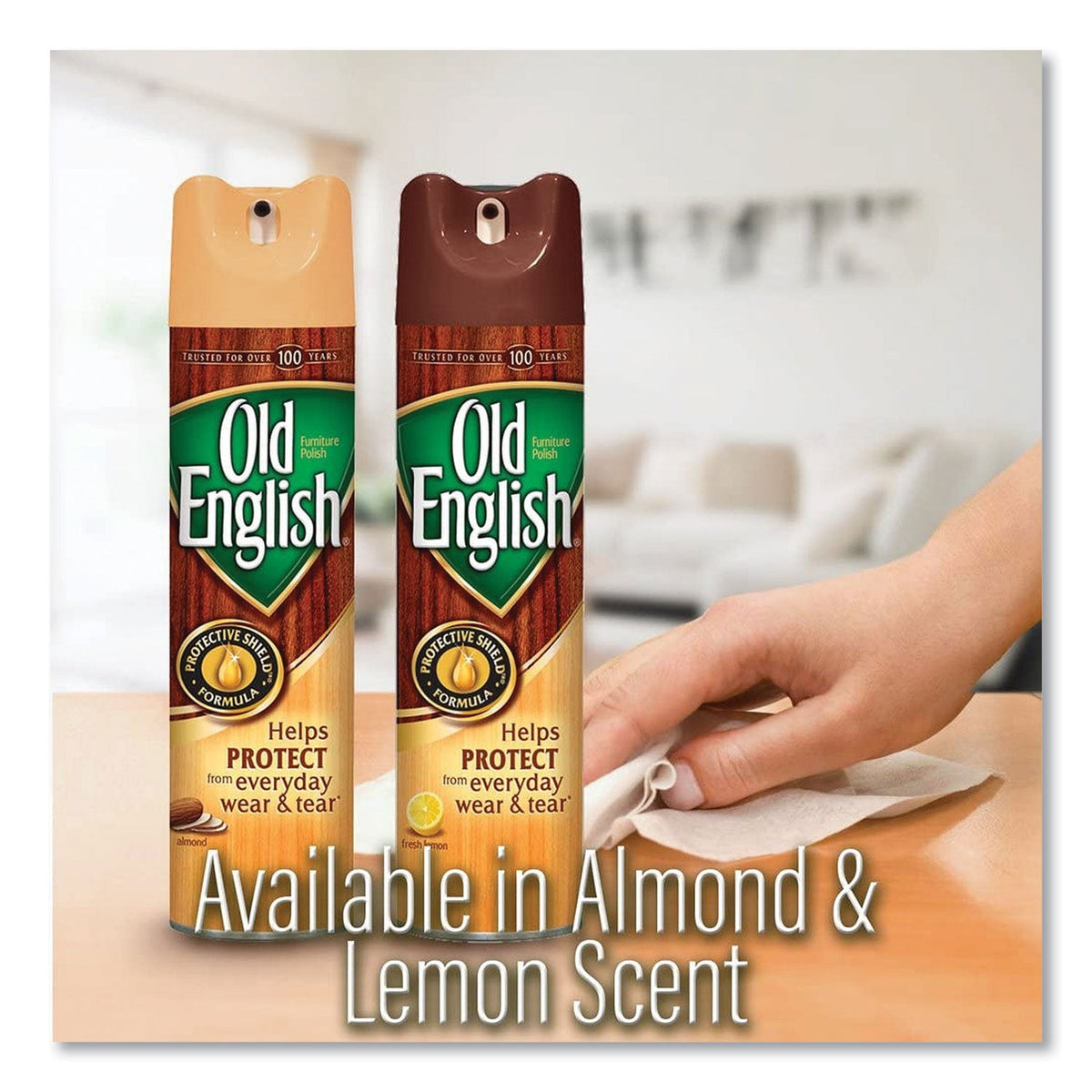 OLD ENGLISH® Furniture Polish, Fresh Lemon Scent, 12.5 Oz Aerosol Spray, 12/carton