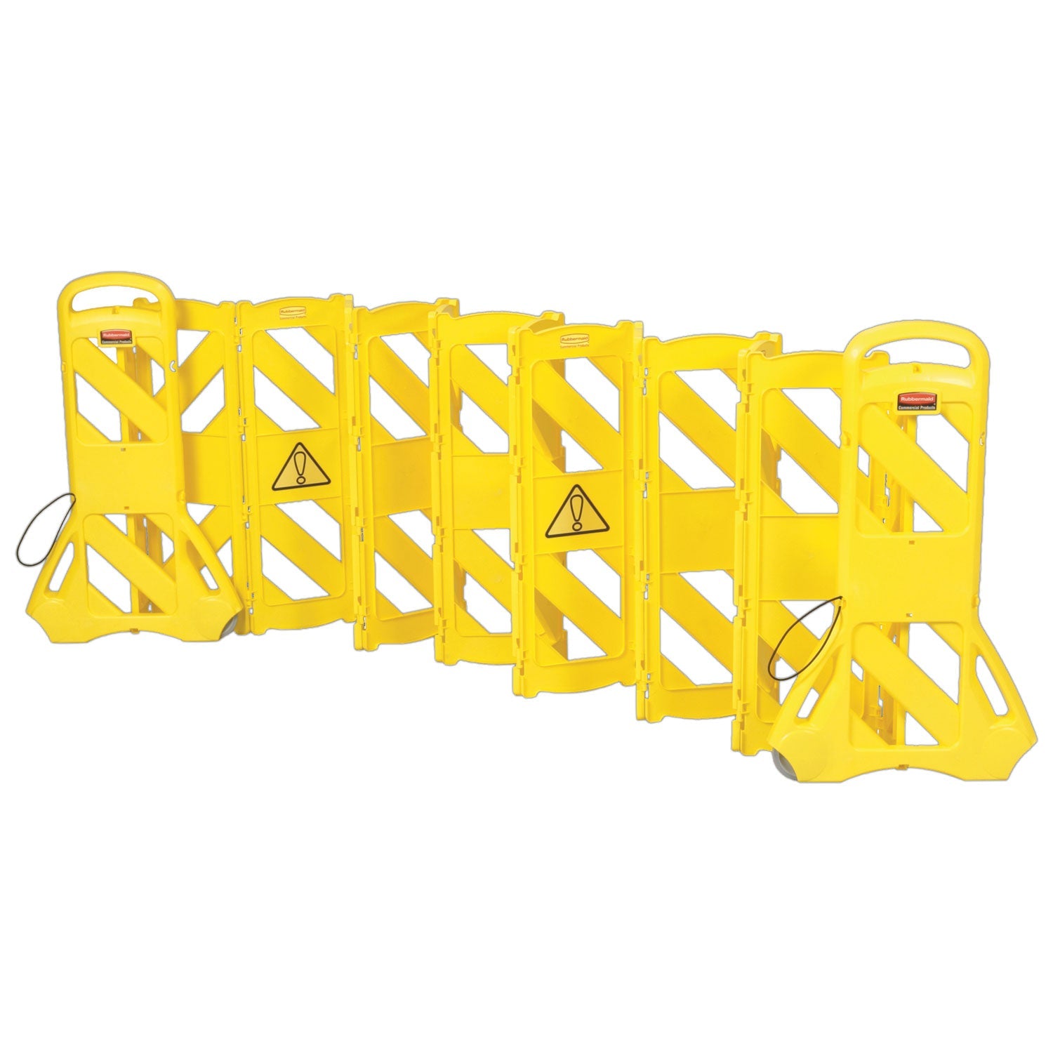 Rubbermaid® Commercial Portable Mobile Safety Barrier, Plastic, 13 ft x 40", Yellow
