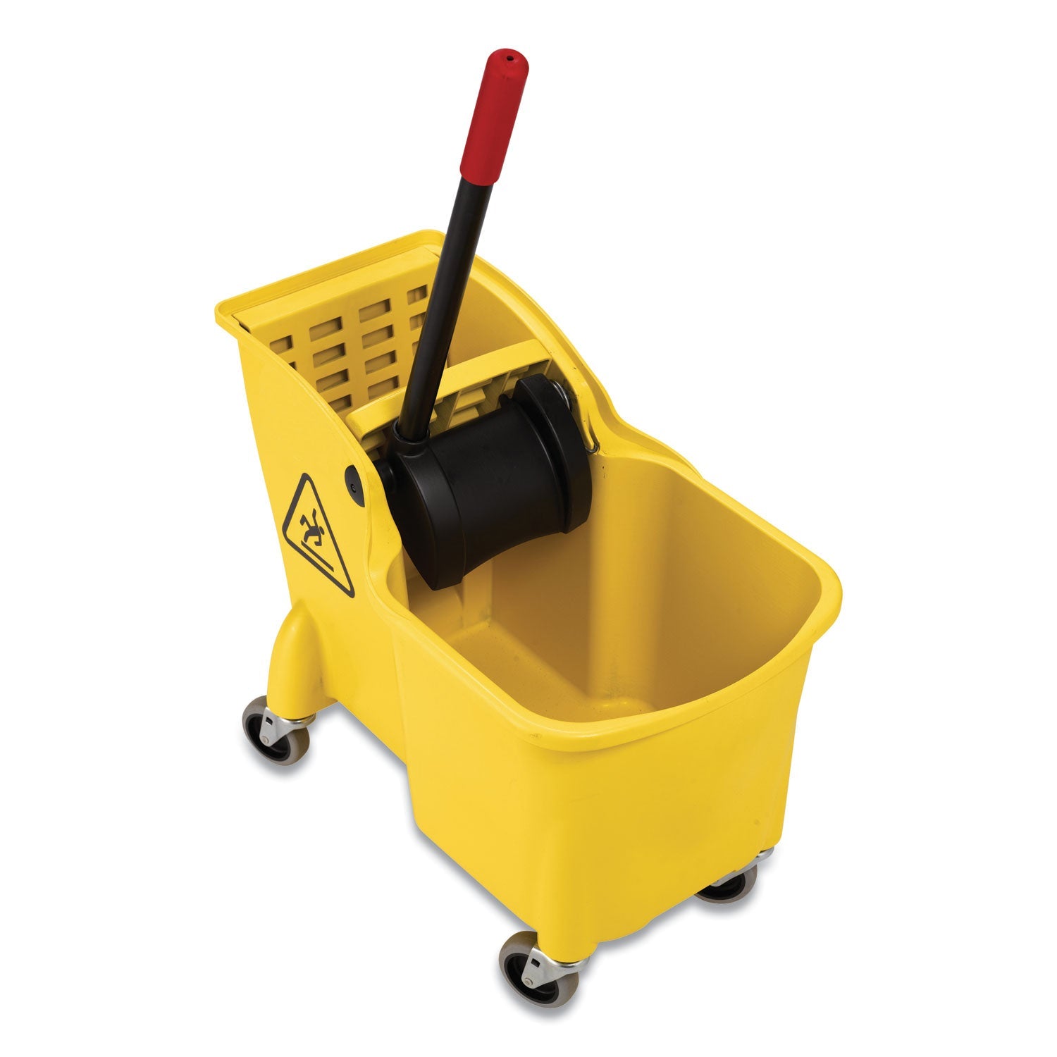 Rubbermaid® Commercial Tandem 31-Quart Bucket/Wringer Combo, Reverse, Yellow