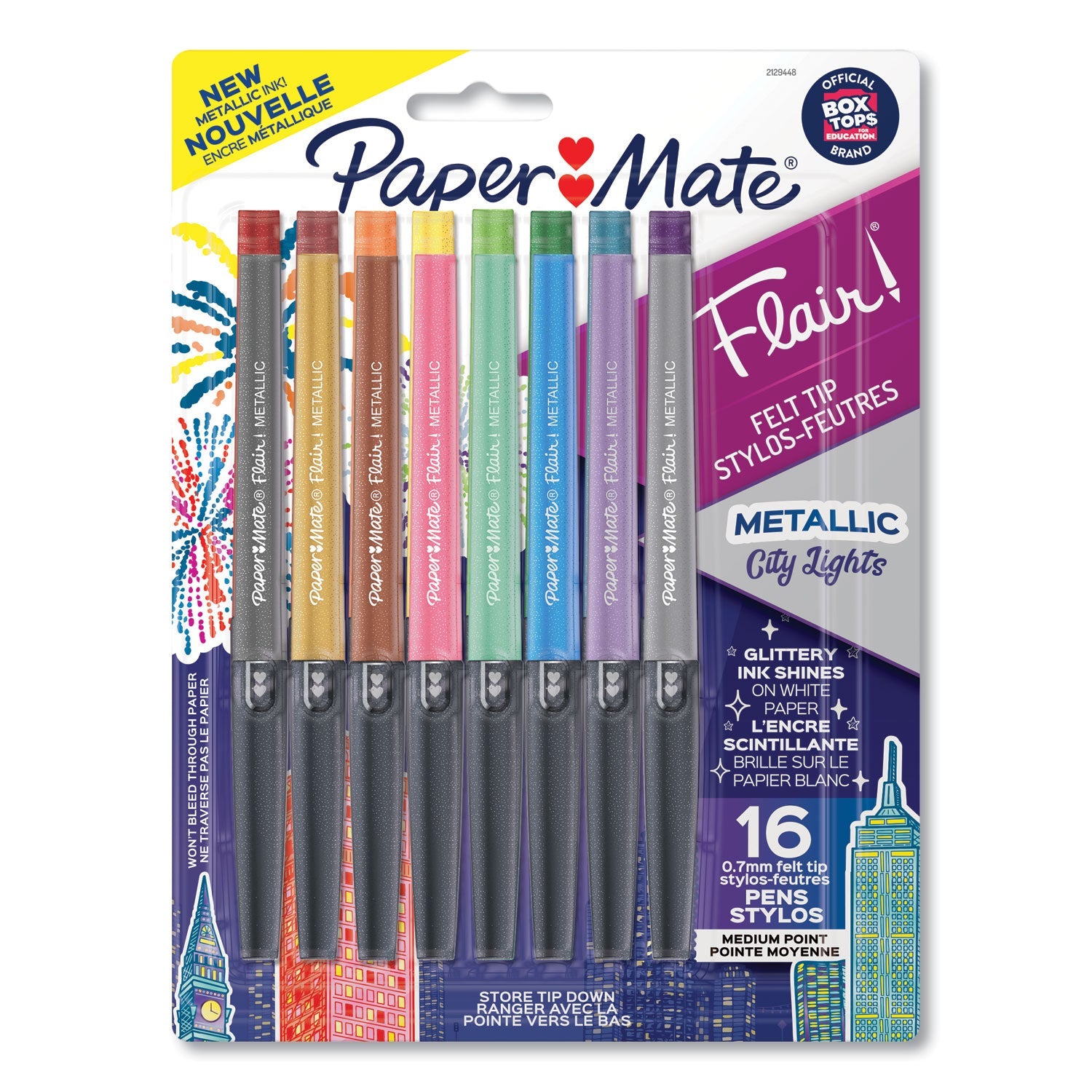 Paper Mate Flair Metallic Felt Tip Pens | 16-Pack
