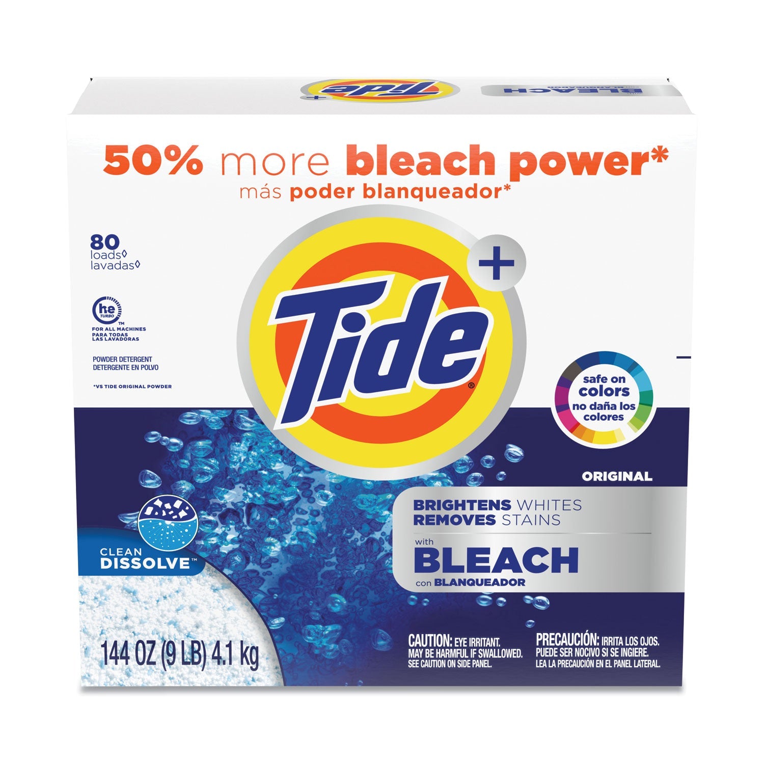 Tide® Laundry Detergent with Bleach, HE Compatible, 80 Loads, Tide Original Scent, Powder, 144 oz Box, 2/Carton - Bloom Skins