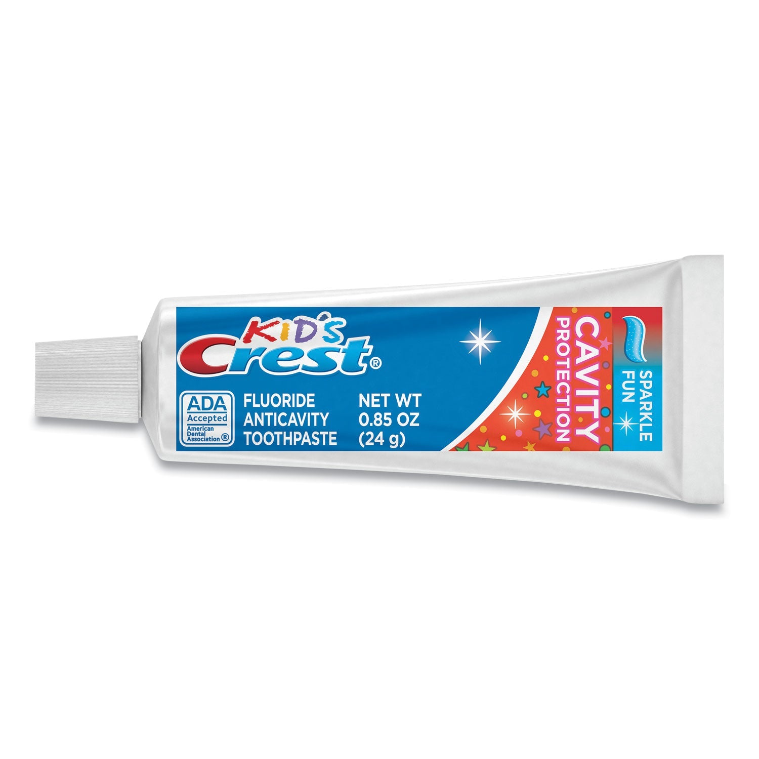 Crest® Kids' Sparkle Toothpaste, Blue, Bubblegum Flavor, 0.85 Oz Tube, 72/carton