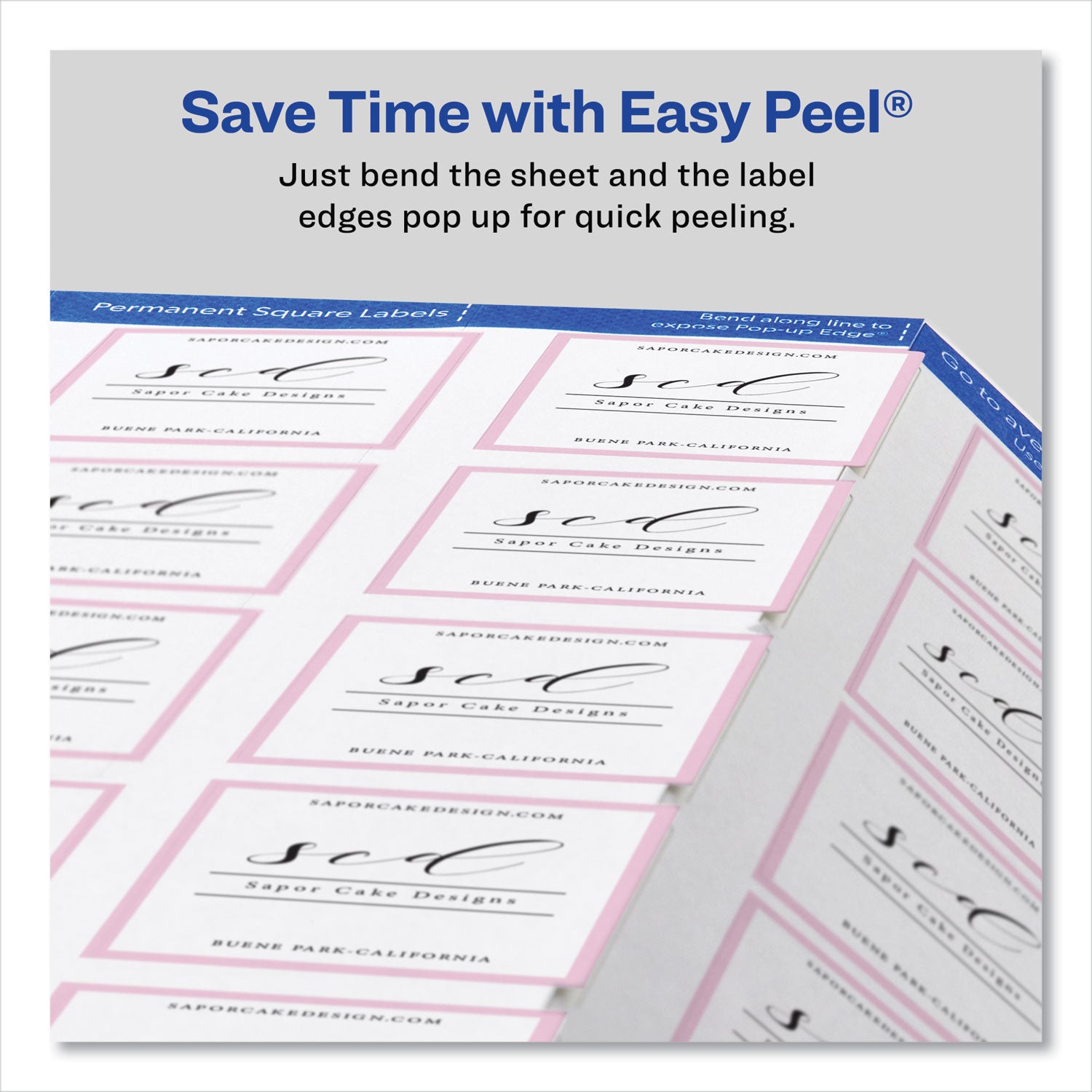Avery® Square Labels with Sure Feed and TrueBlock, 1.5 x 1.5, White, 600/Pack