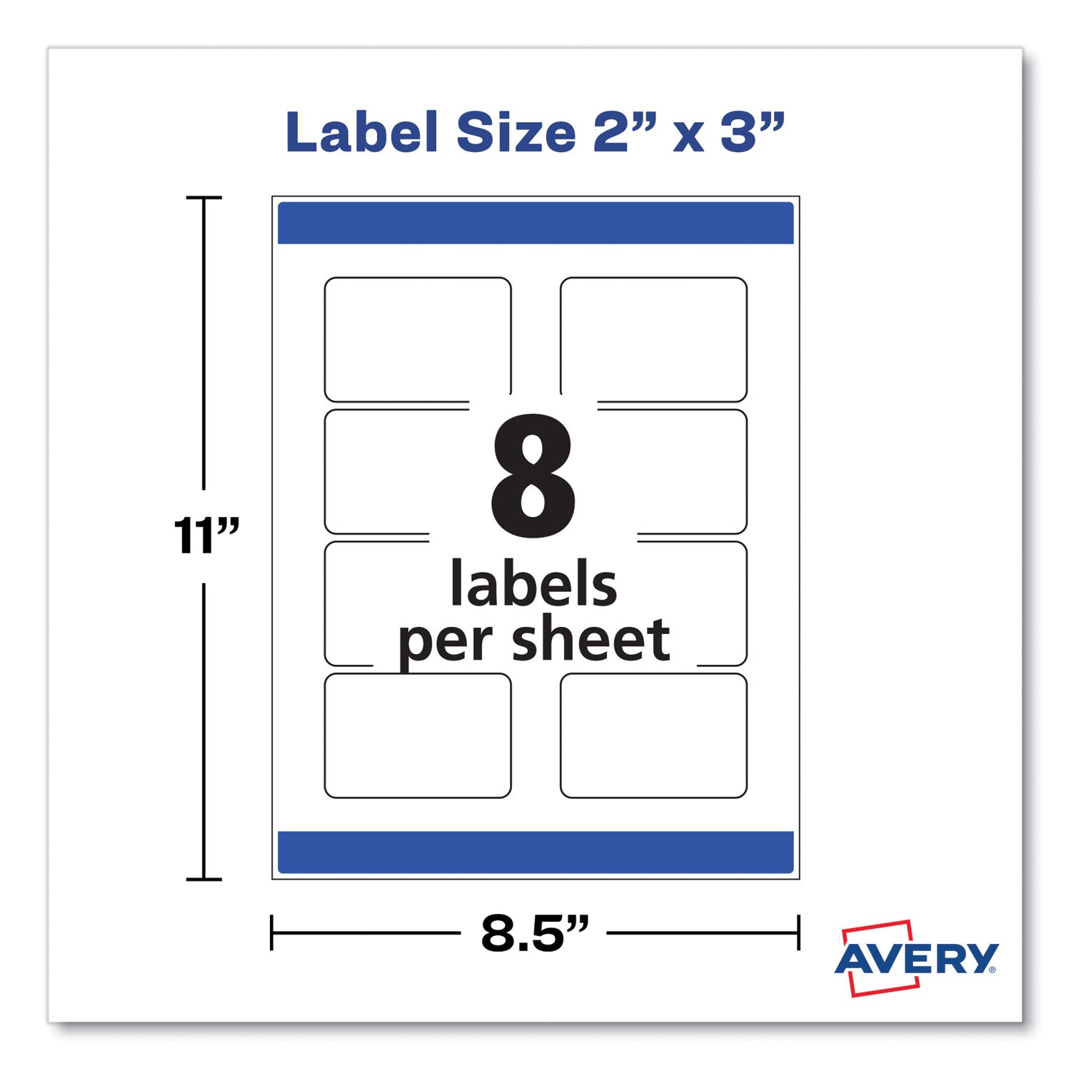 Avery® Print-To-The-Edge Labels With Sure Feed And Easy Peel, 2 X 3, Glossy Clear, 80/pack