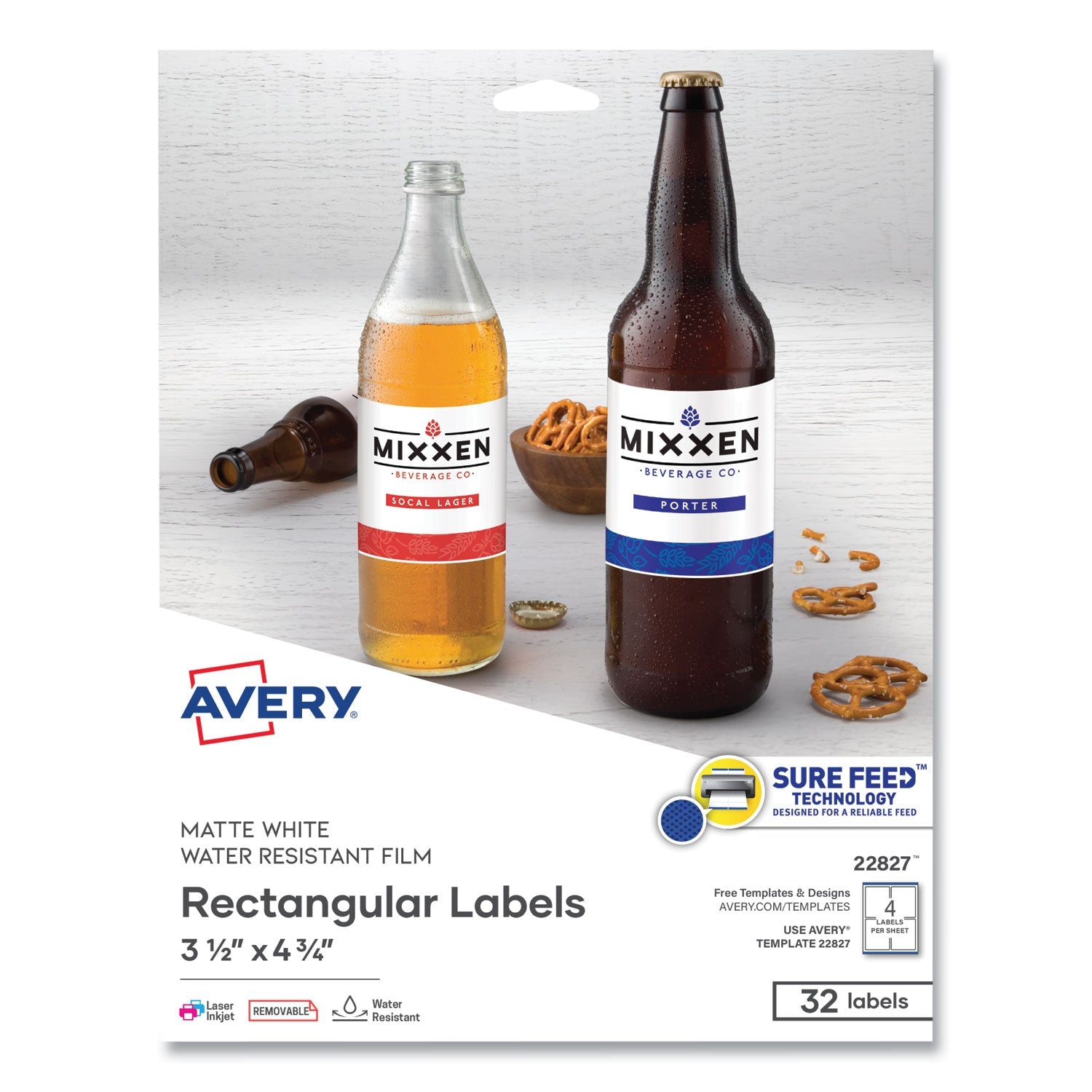 Removable Print-to-the-Edge Labels | 32/Pack