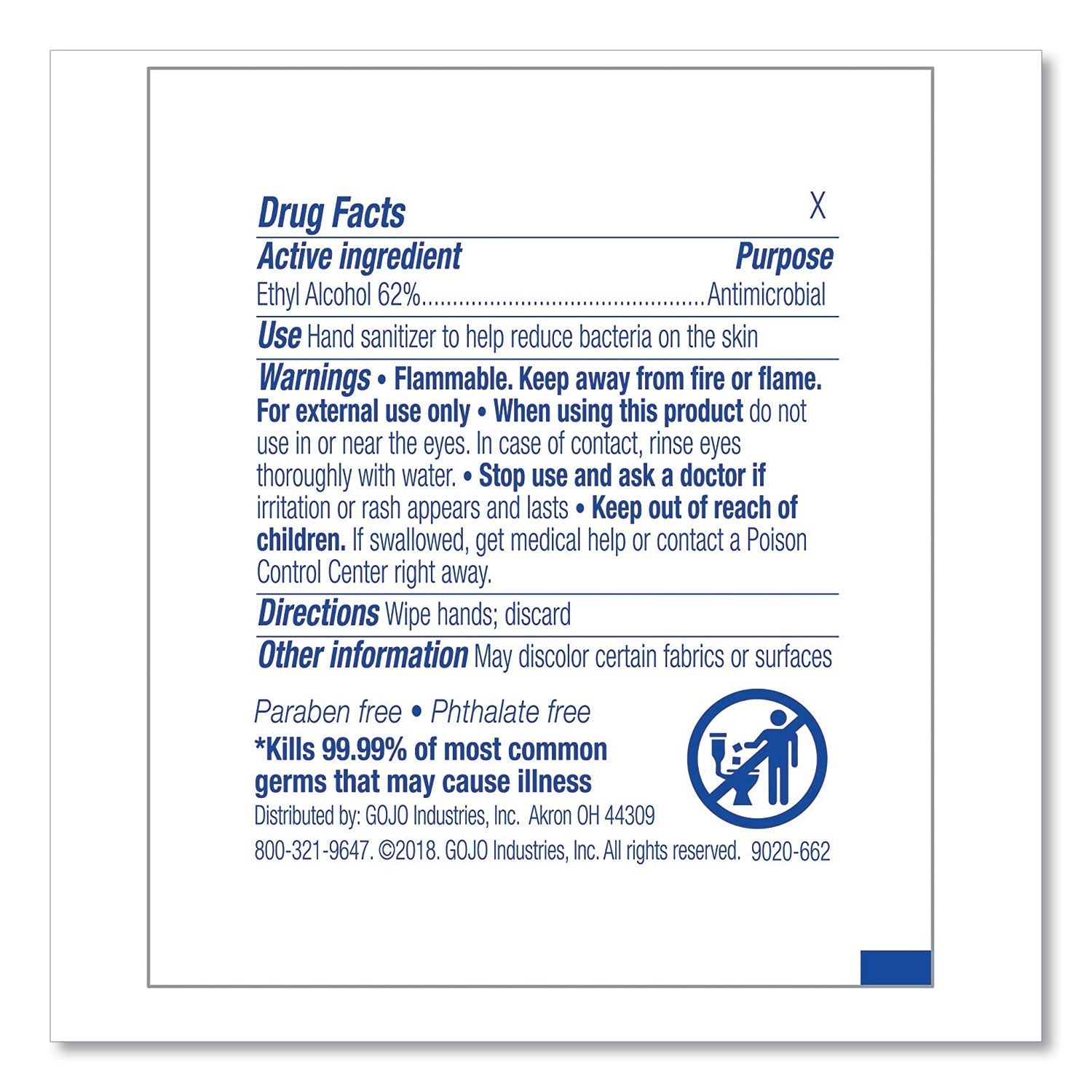 PURELL® Premoistened Sanitizing Hand Wipes, Individually Wrapped, 5 x 7, Unscented, White, 1,000/Carton