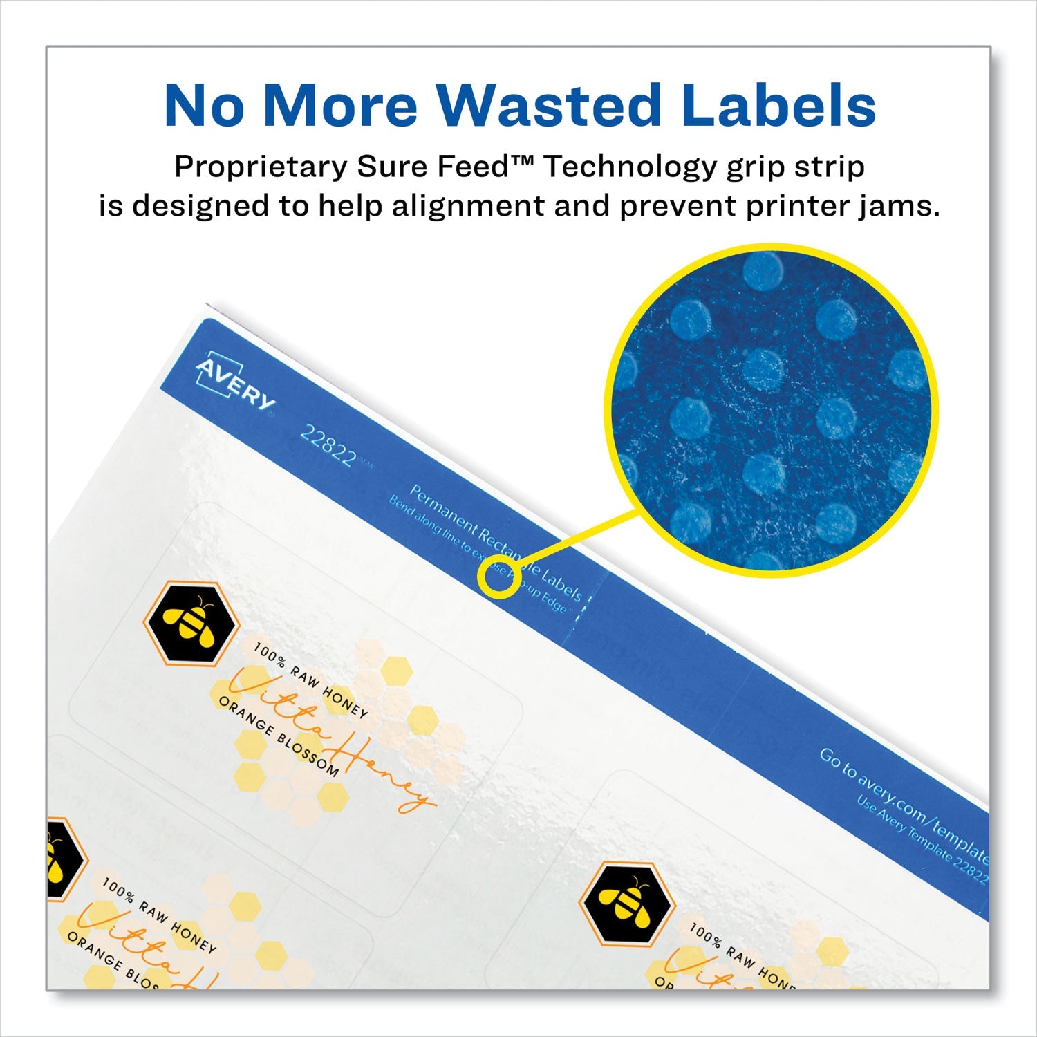 Avery® Print-To-The-Edge Labels With Sure Feed And Easy Peel, 2 X 3, Glossy Clear, 80/pack