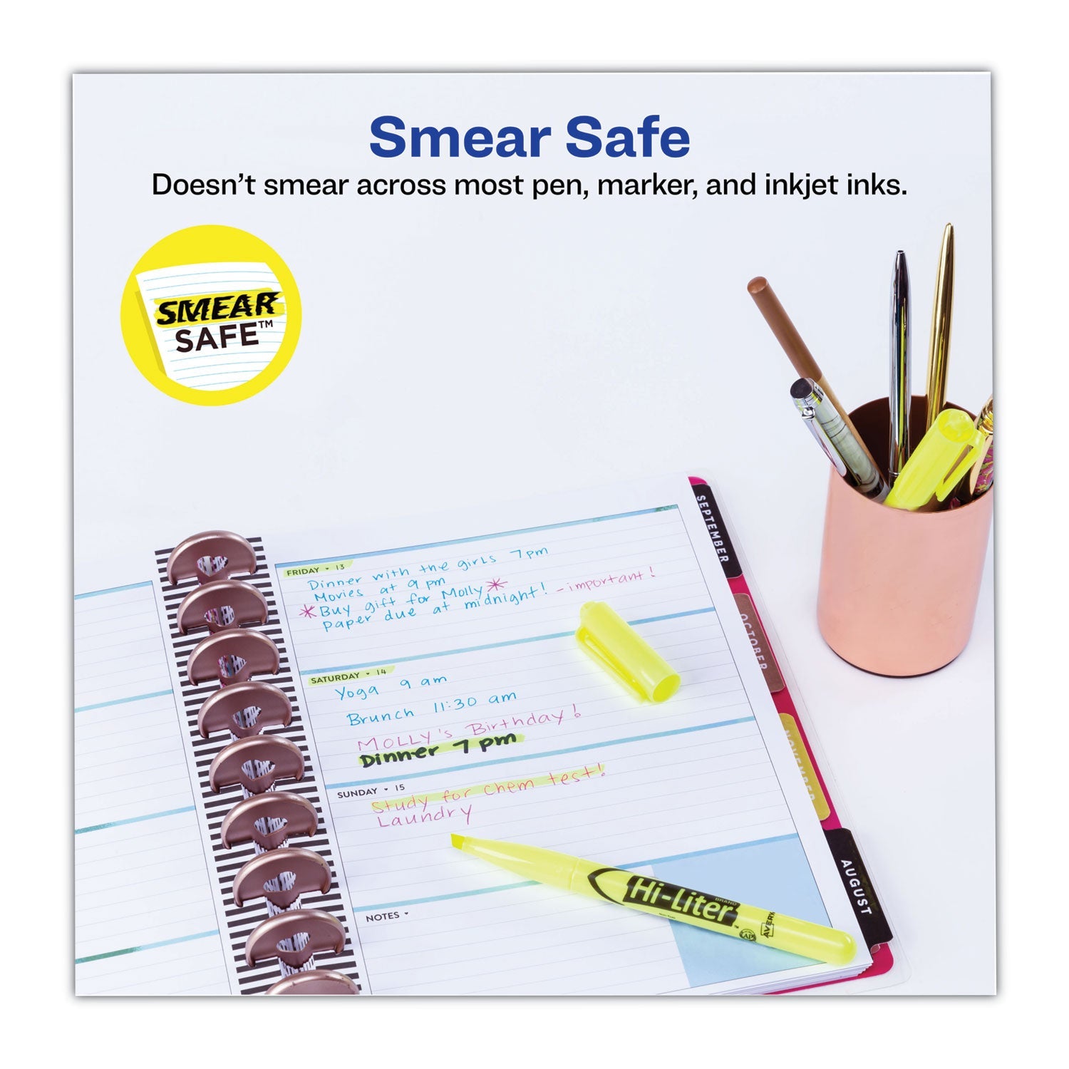 Avery® Hi-Liter Pen-Style Highlighters, Fluorescent Yellow Ink, Chisel Tip, Yellow/black Barrel, Dozen