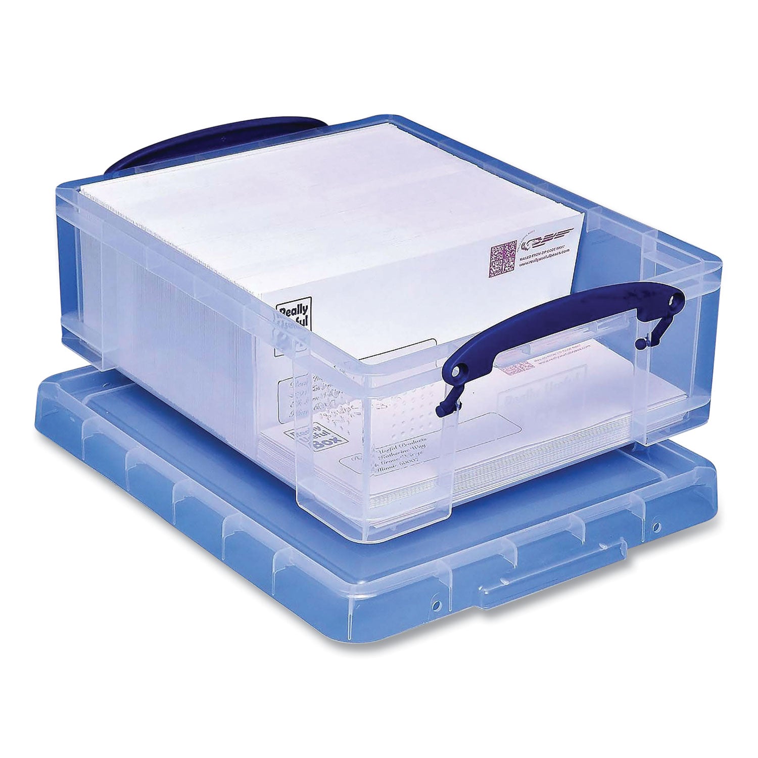 Snap-Lid Storage Bin | 2.14 Gal | Clear/Blue