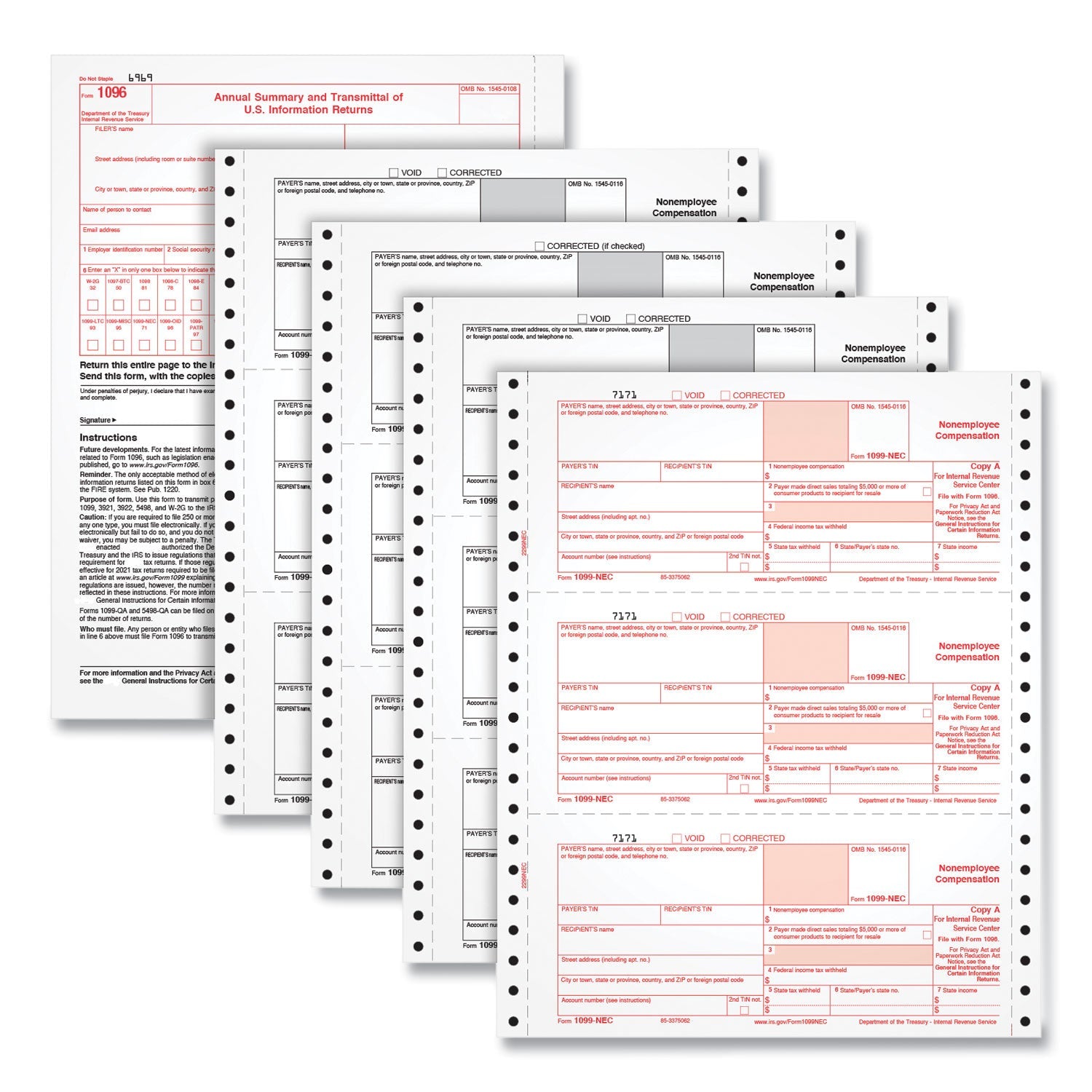 1099-NEC Continuous Feed Forms | 24-Pack