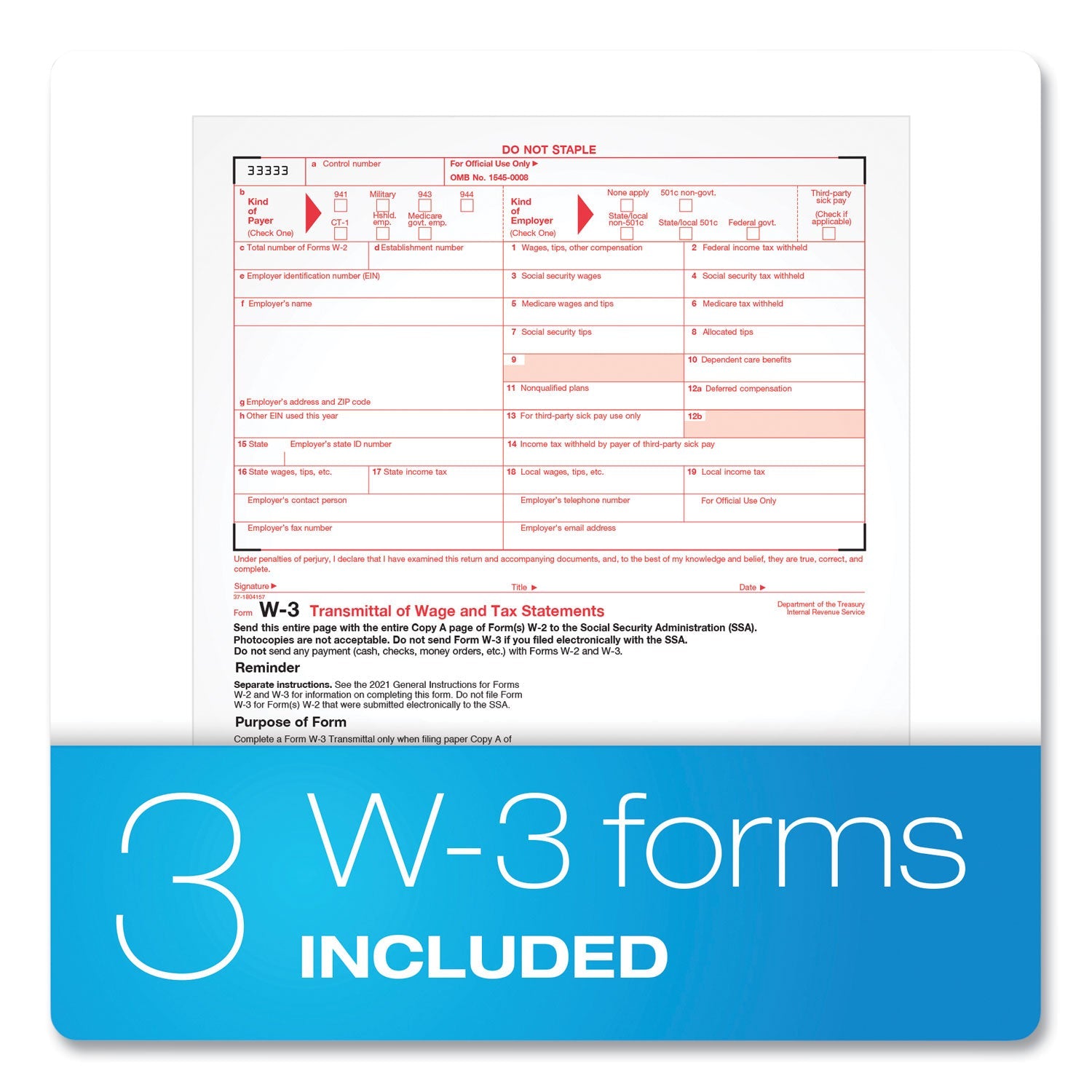 Adams® 6-Part W-2 Tax Form Kit with Security Envelopes and Tax Forms Helper, 2024, 8.5 x 5.5, 2 Forms/Sheet, 24 Forms Total - Bloom Skins