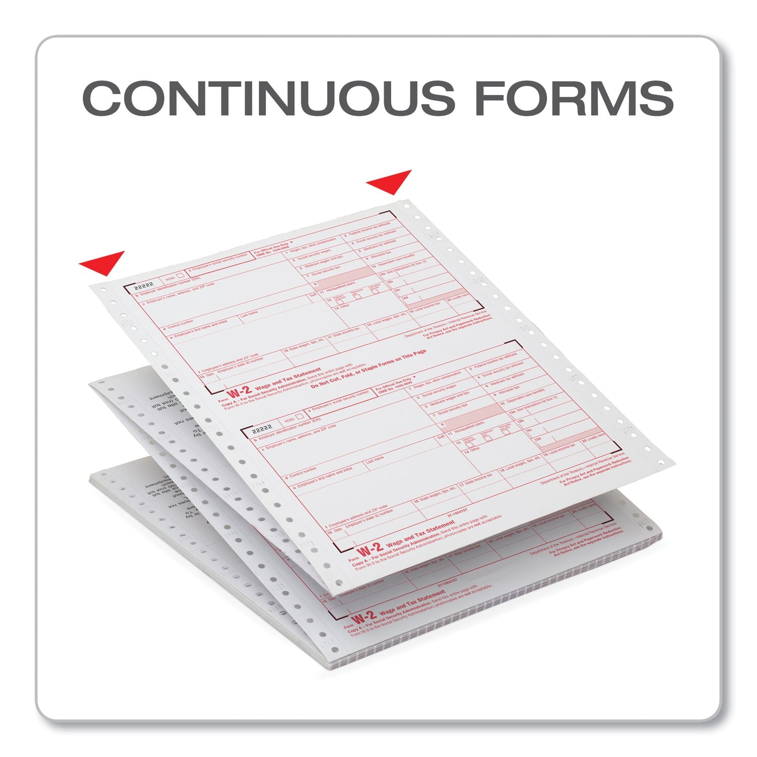 Adams® 4-Part W-2 Continuous Feed Tax Forms, Fiscal Year: 2024, Four-Part Carbonless, 5.5 x 8.5, 2 Forms/Sheet, 24 Forms Total - Bloom Skins