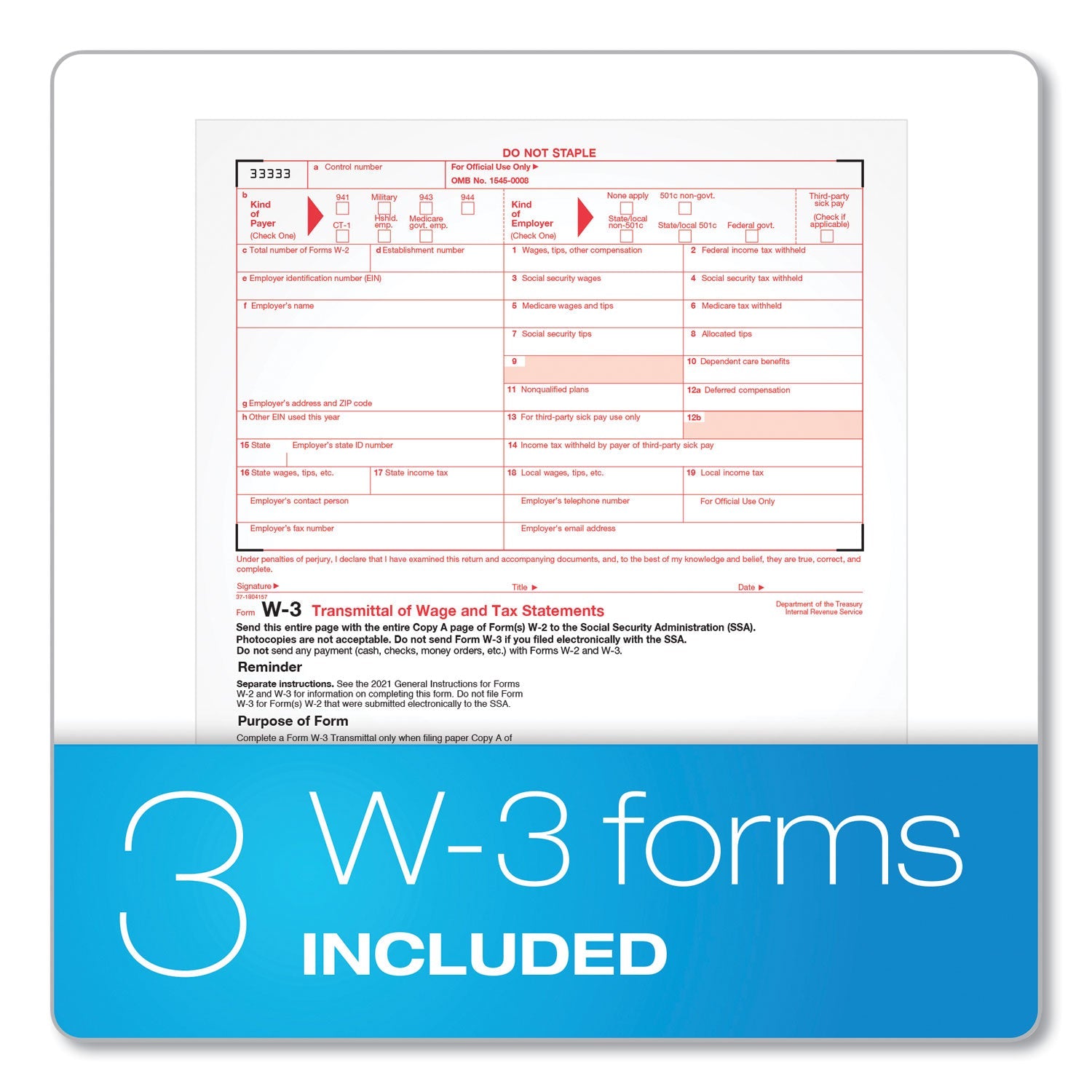 Adams® 4-Part W-2 Continuous Feed Tax Forms, Fiscal Year: 2024, Four-Part Carbonless, 5.5 x 8.5, 2 Forms/Sheet, 24 Forms Total - Bloom Skins