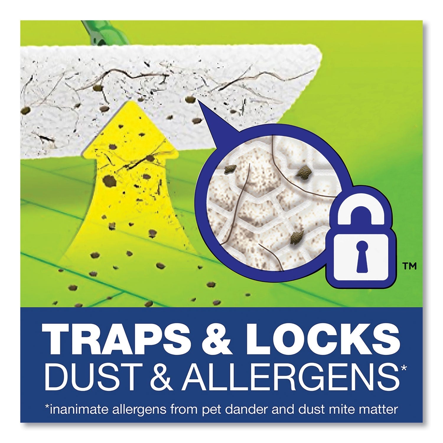 Swiffer® Sweeper Mop, 10 X 4.8 White Cloth Head, 46" Green/silver Aluminum/plastic Handle, 3/carton