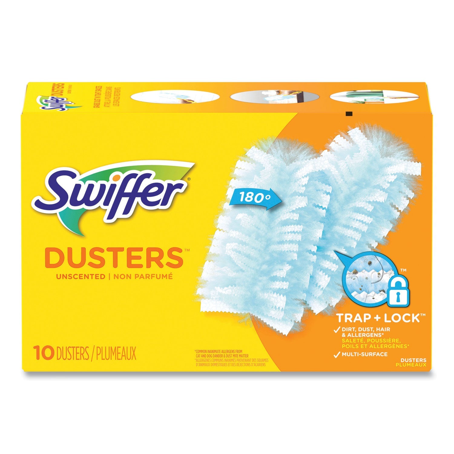 Swiffer® Dusters Refill, Dust Lock Fiber, Unscented, Light Blue, 10/box