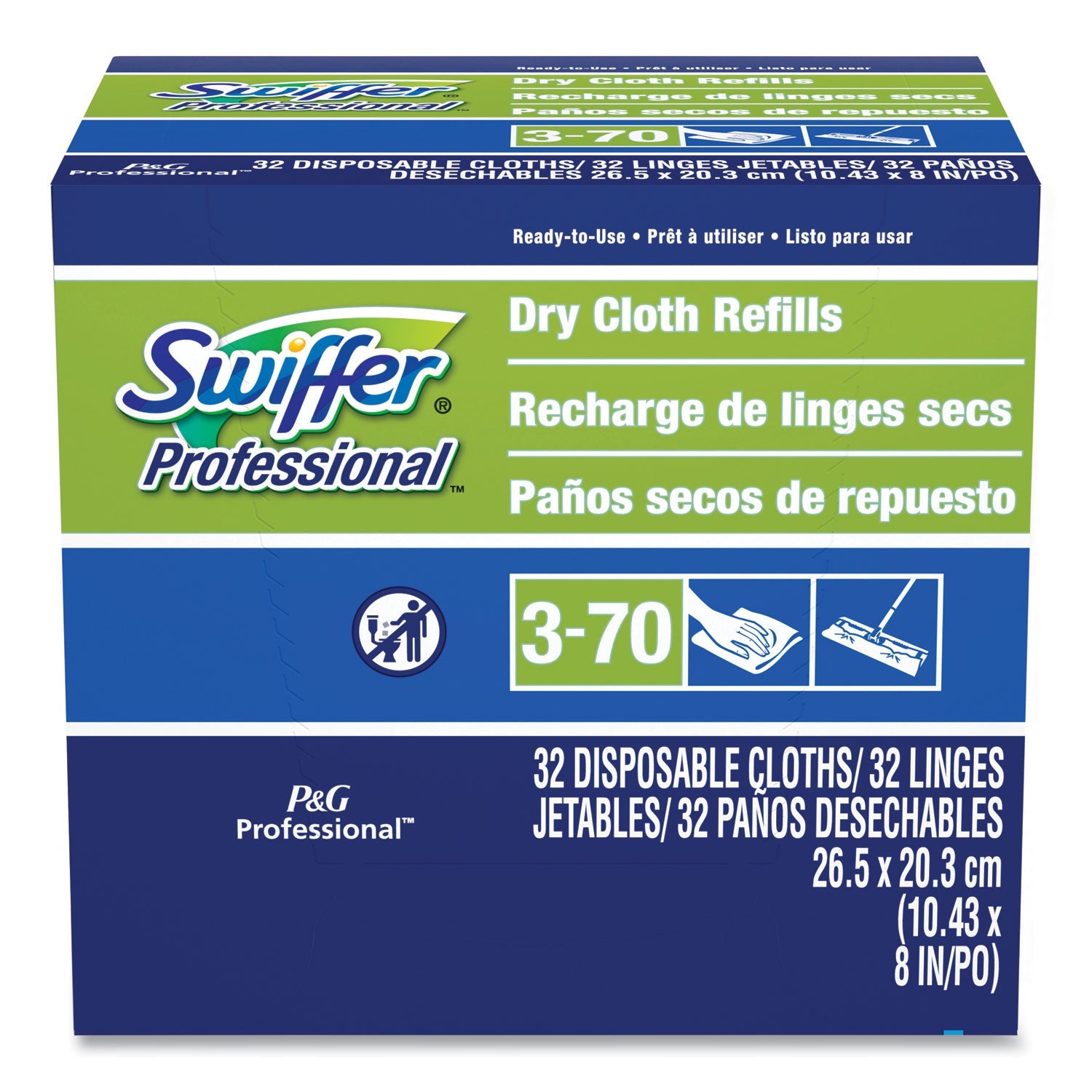 Swiffer® Dry Refill Cloths, 10.63" x 8", White, 32/Box