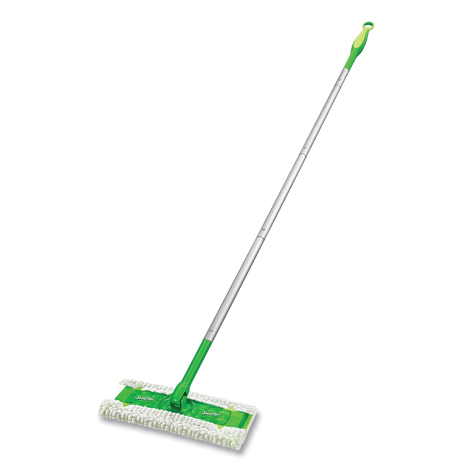 Swiffer® Sweeper Mop, 10 X 4.8 White Cloth Head, 46" Green/silver Aluminum/plastic Handle, 3/carton