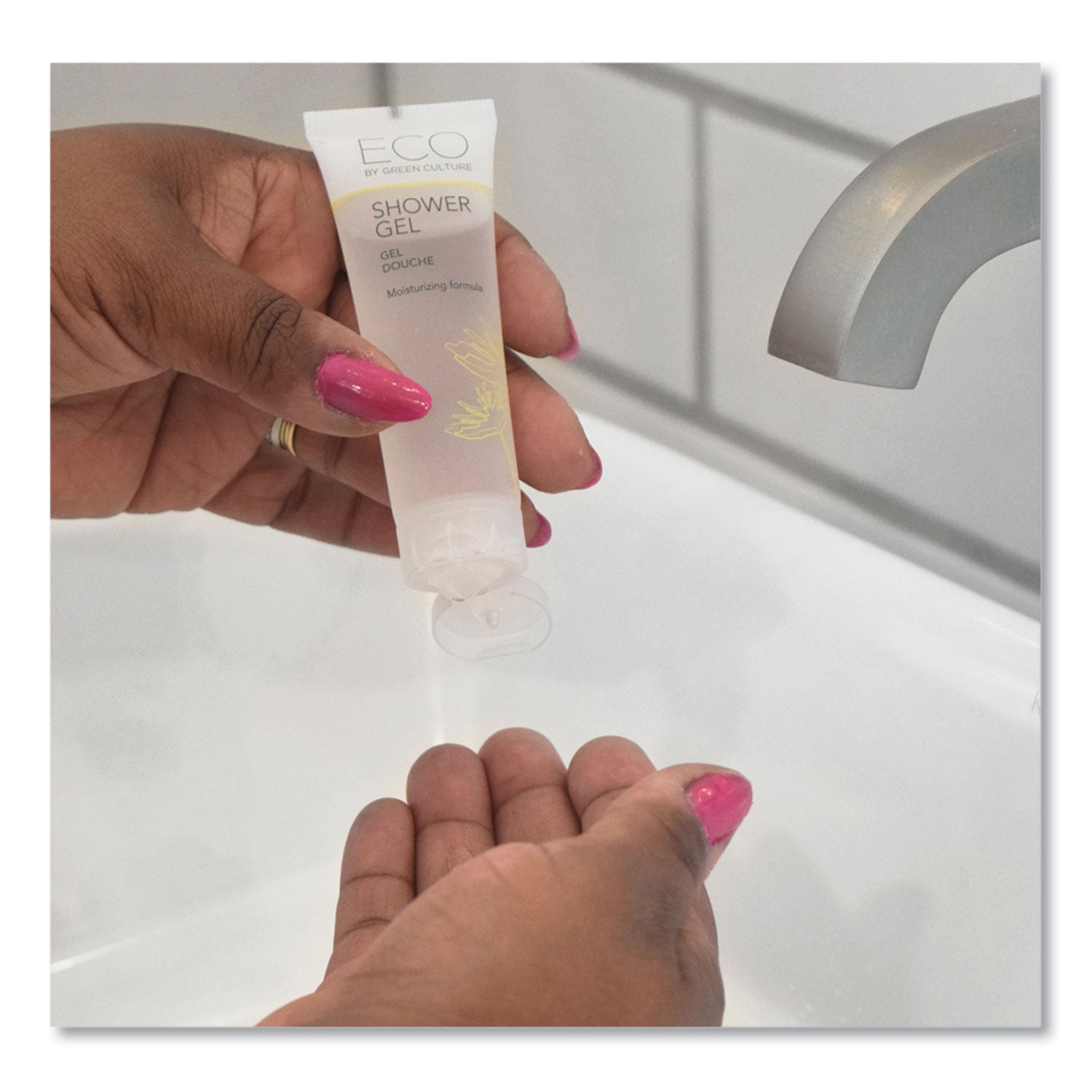 Eco By Green Culture Shower Gel, Clean Scent, 30 mL, 288/Carton