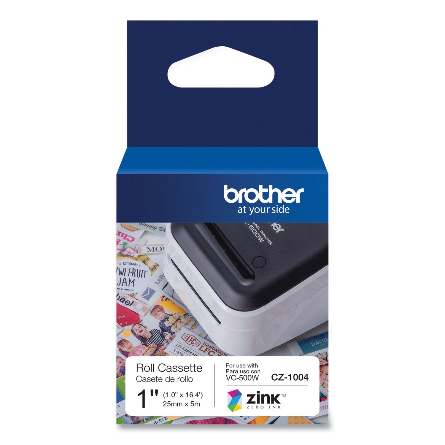 Brother Cz Roll Cassette, 1" X 16.4 Ft, White