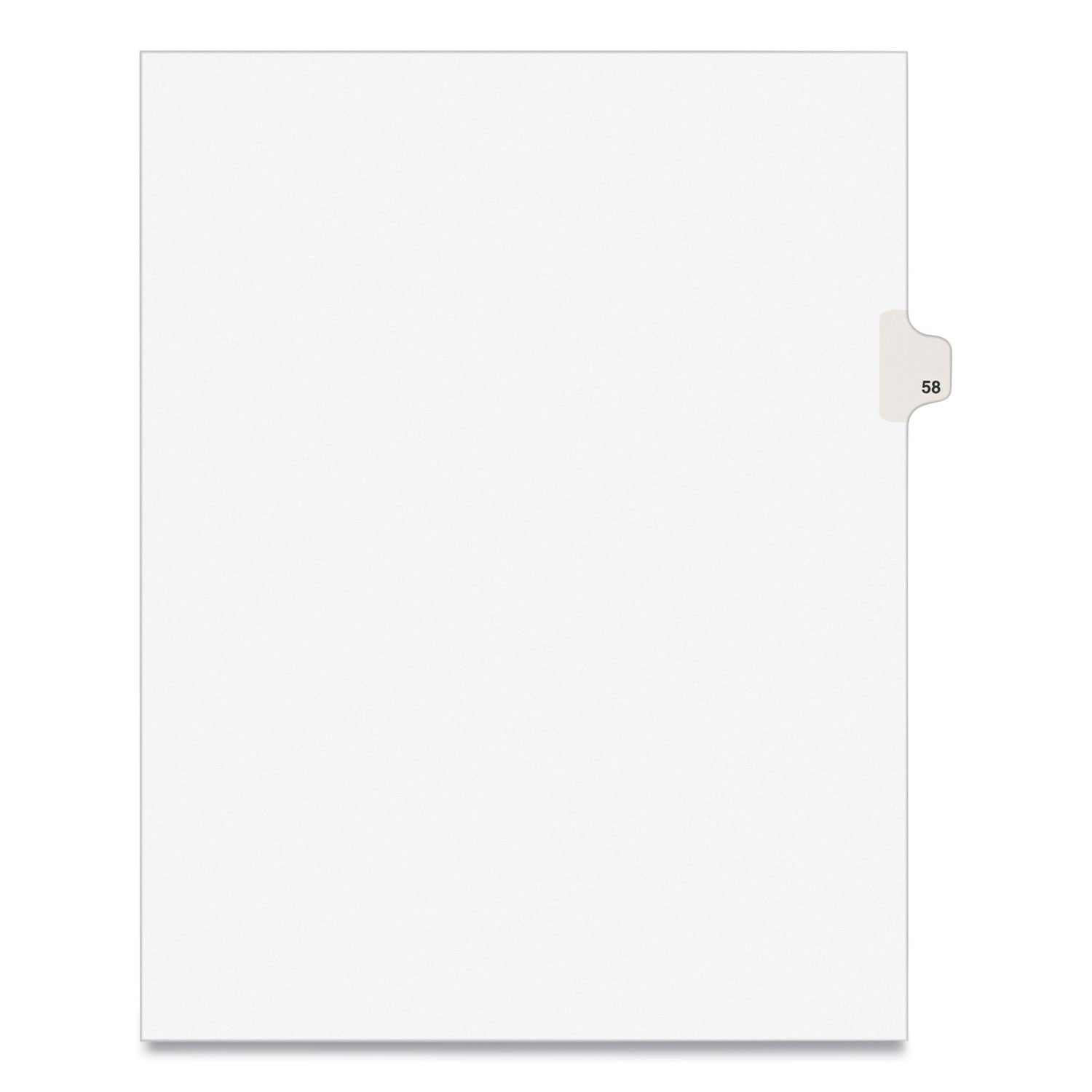 Avery® Preprinted Legal Exhibit Side Tab Index Dividers, Avery Style, 10-Tab, 58, 11 X 8.5, White, 25/pack, (1058)