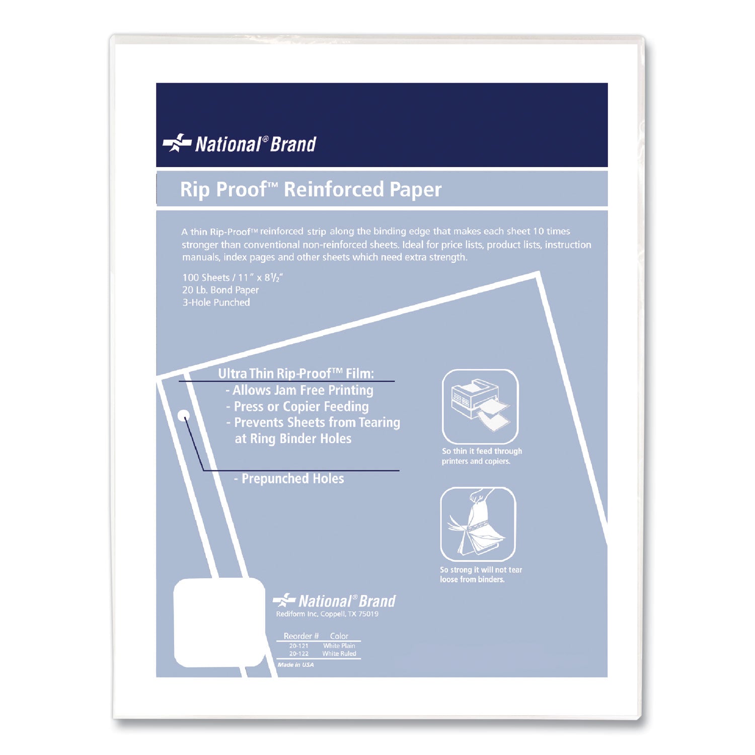 Rip Proof Reinforced Filler Paper | 100/Pack