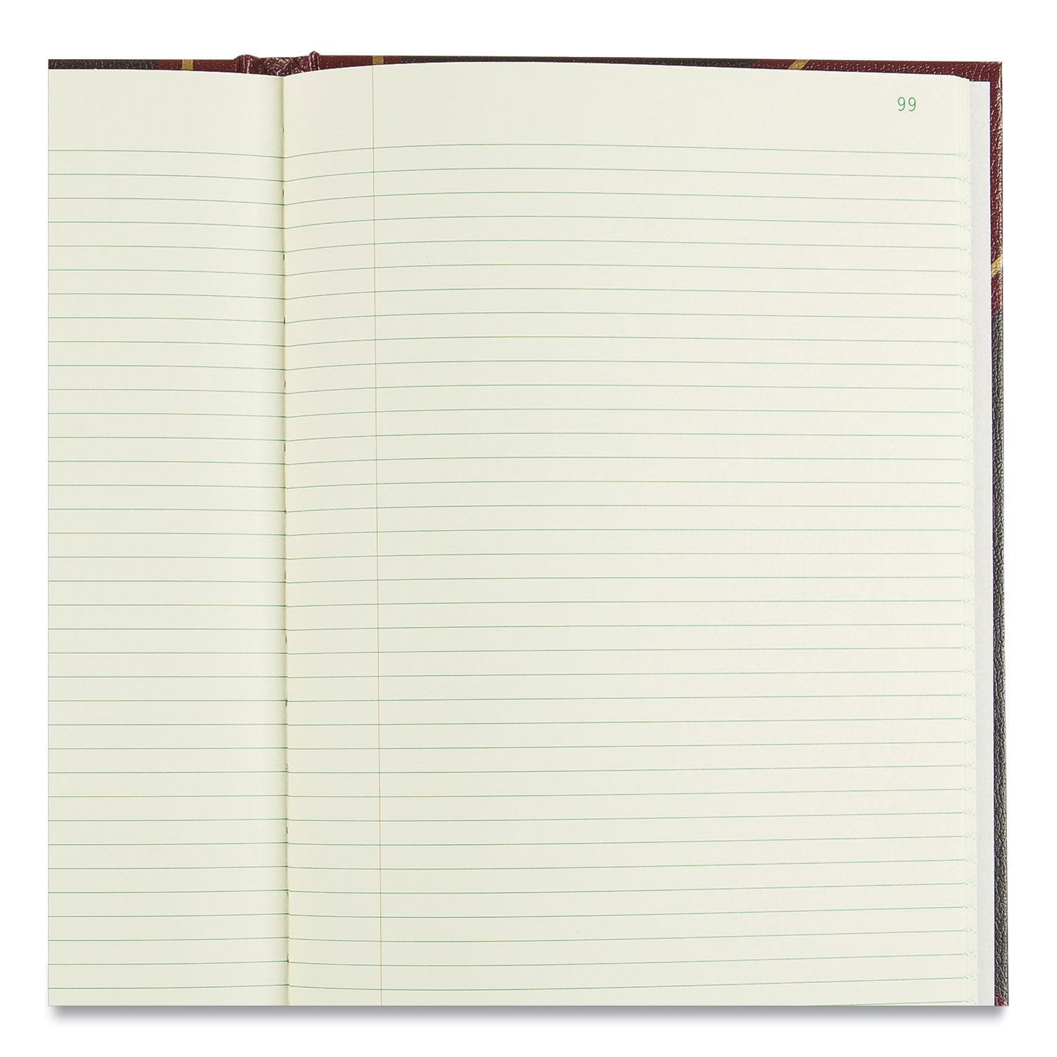 National® Texthide Eye-Ease Record Book, Black/burgundy/gold Cover, 14.25 X 8.75 Sheets, 300 Sheets/book