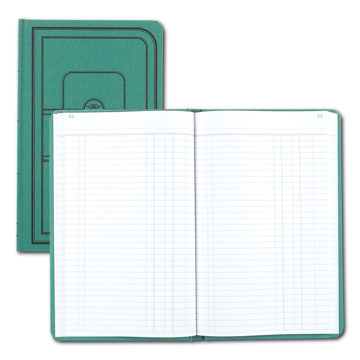 National® Tuff Series Accounting Journal, Single-Page 8-Column Accounting Format, Green Cover, 12 X 7.5 Sheets, 500 Sheets/book