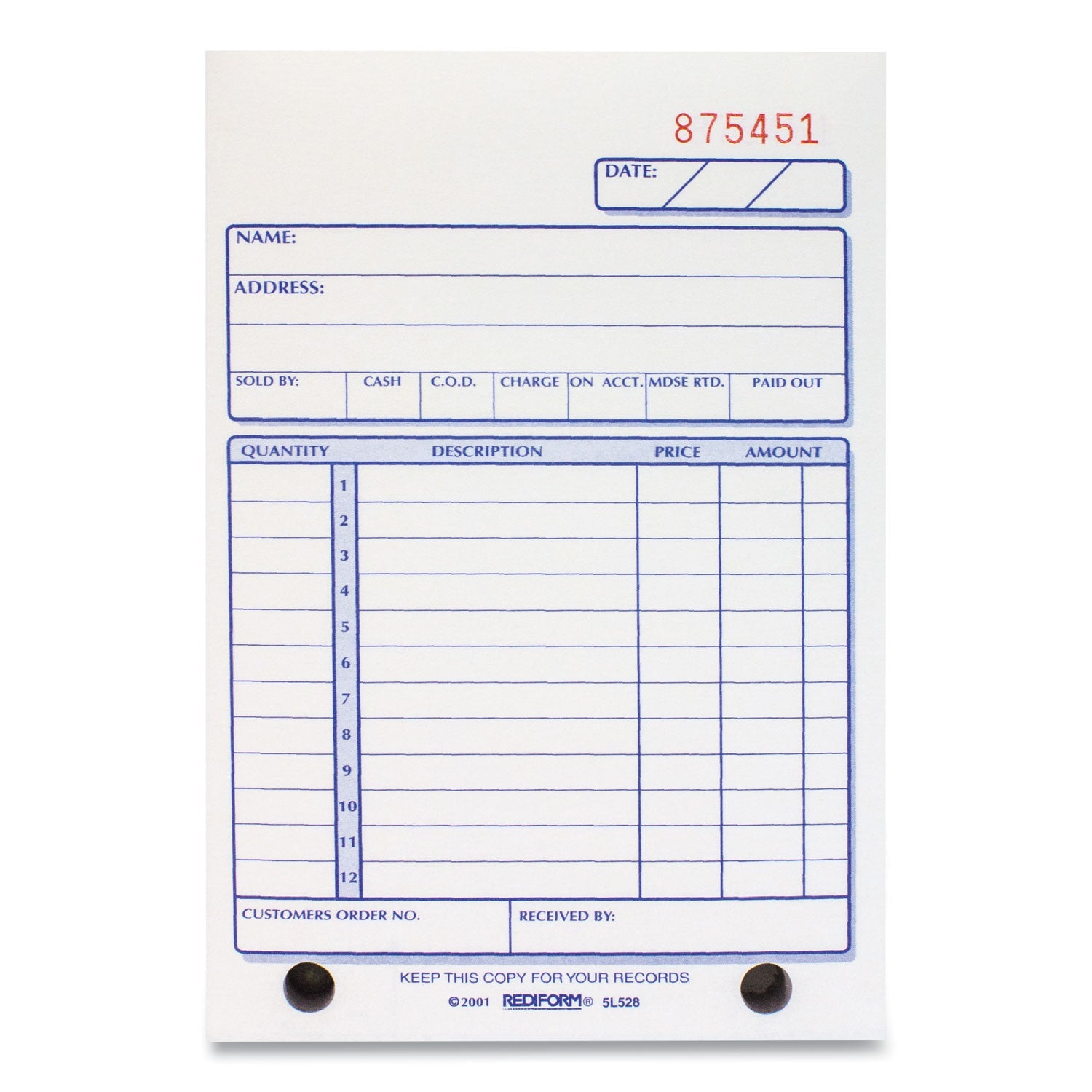 Sales Book | 3-Part Carbonless, Rediform®