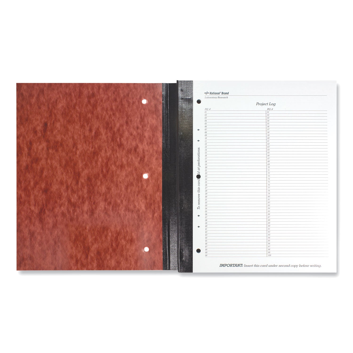 National® Duplicate Laboratory Notebooks, Stitched Binding, Quadrille Rule (4 sq/in), Brown Cover, (200) 11 x 9.25 Sheets