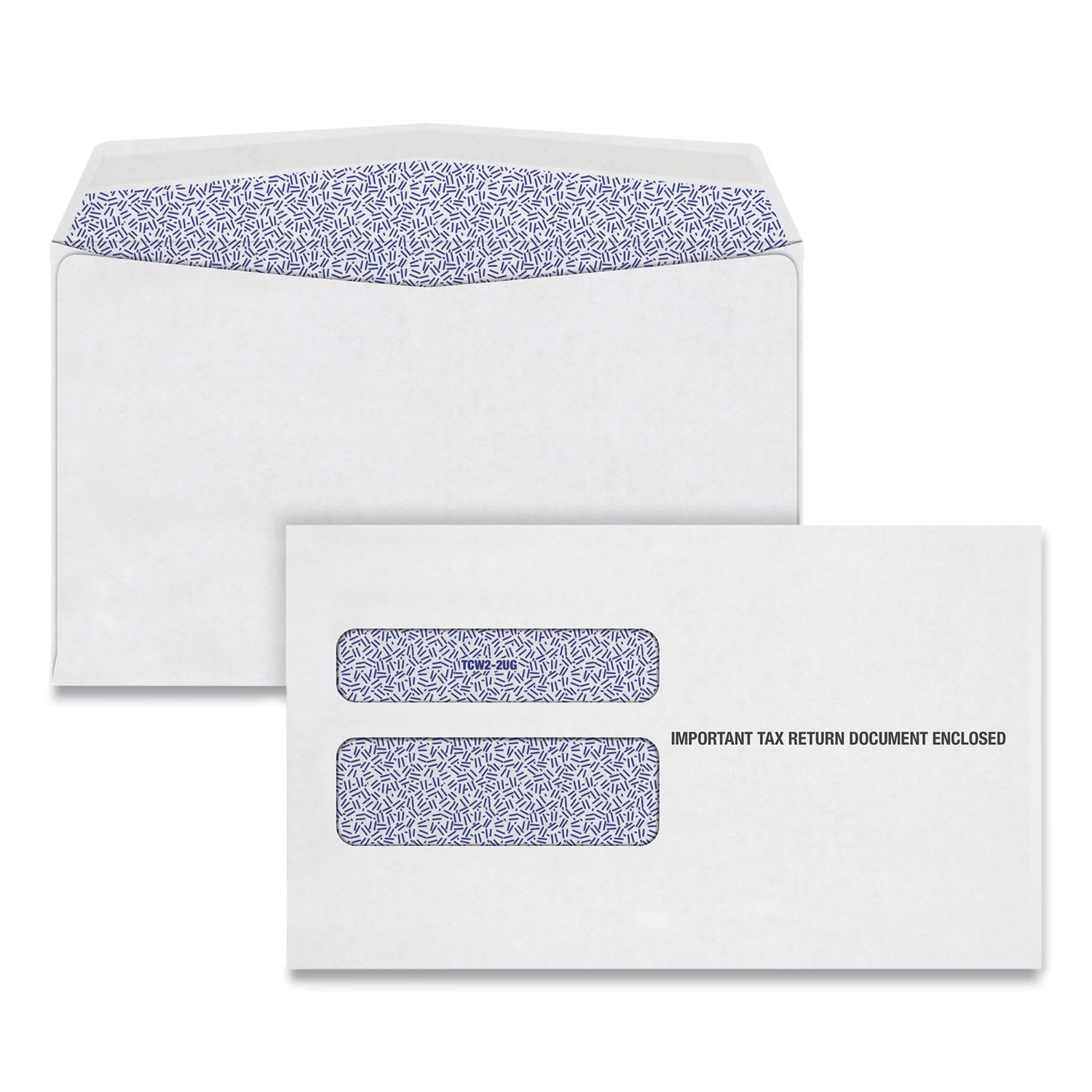 TOPS™ W-2 Laser Double Window Envelope, Commercial Flap, Gummed Closure, 5.63 X 9, White, 24/pack