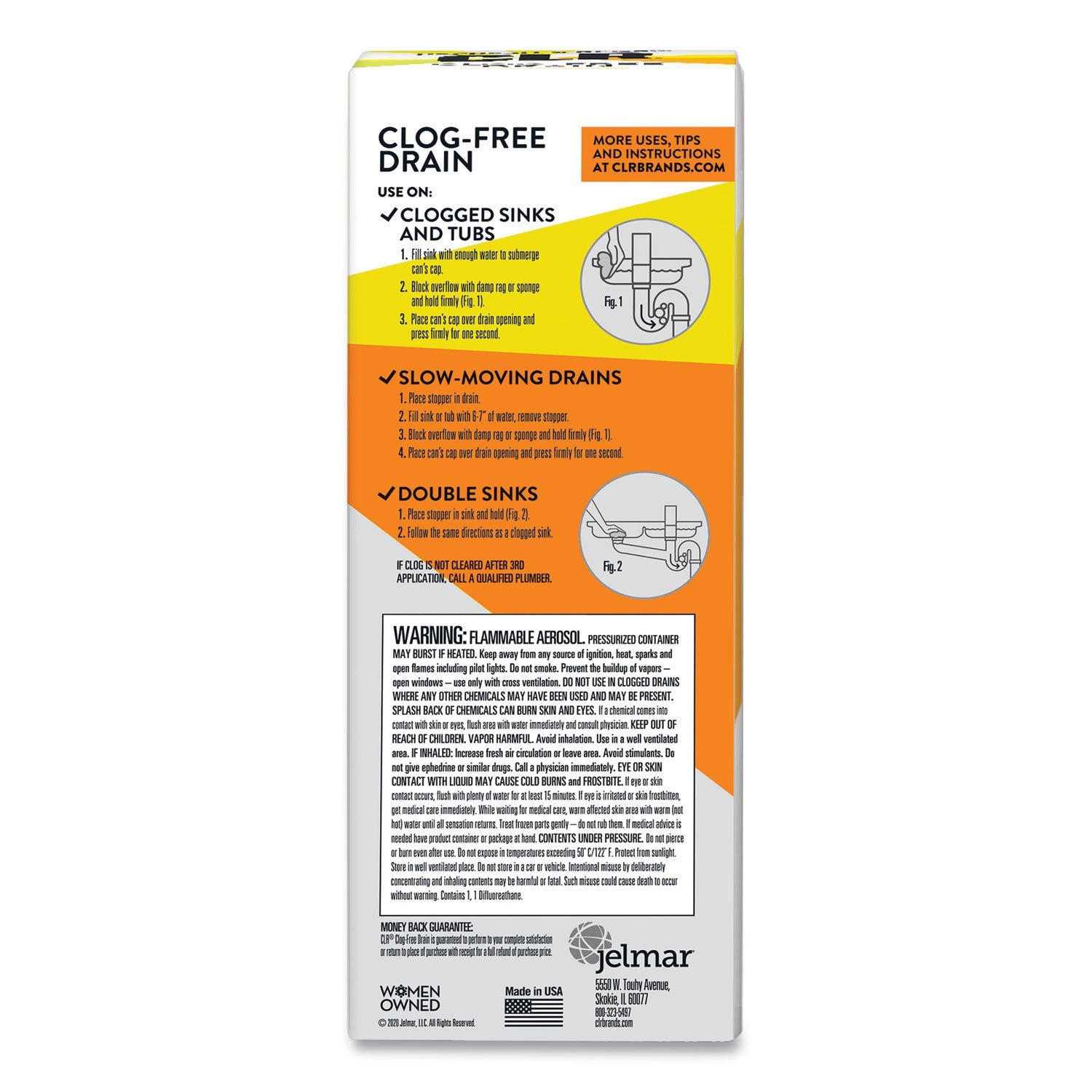 CLR® Clog-Free Drain Cleaner, 4.5 oz Aerosol Spray, 6/Carton