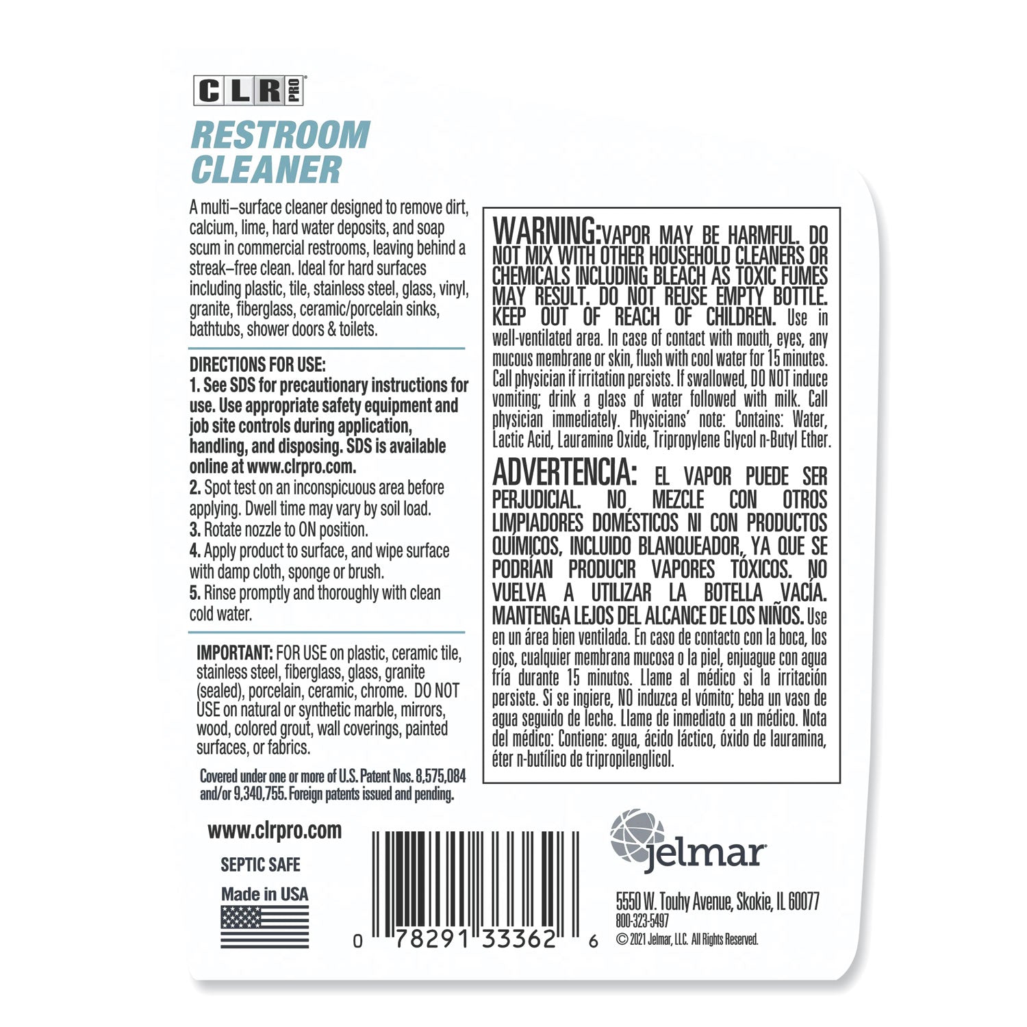 CLR PRO® Restroom Cleaner, 32 Oz Pump Spray
