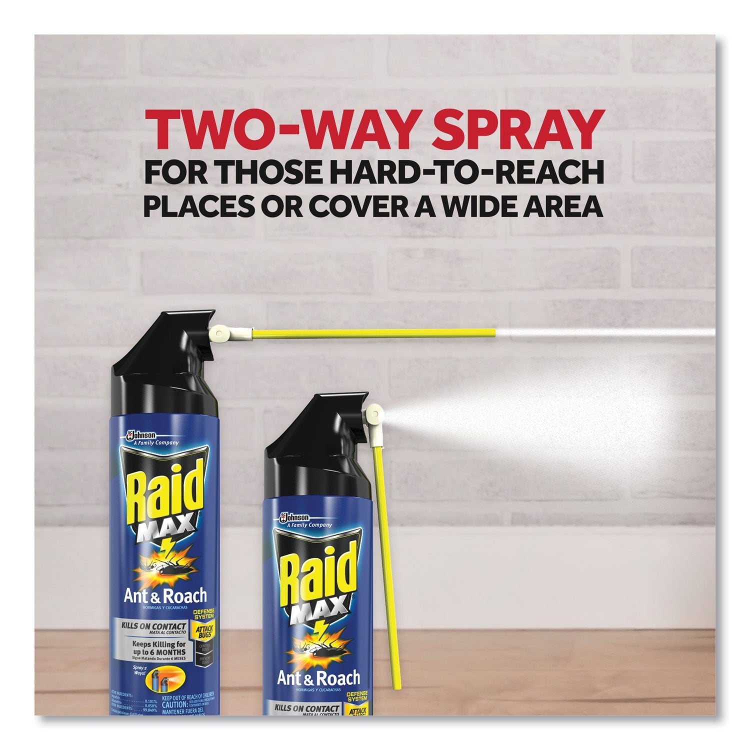 Raid® Ant/Roach Killer, 14.5 oz Aerosol Spray, Unscented, 6/Carton