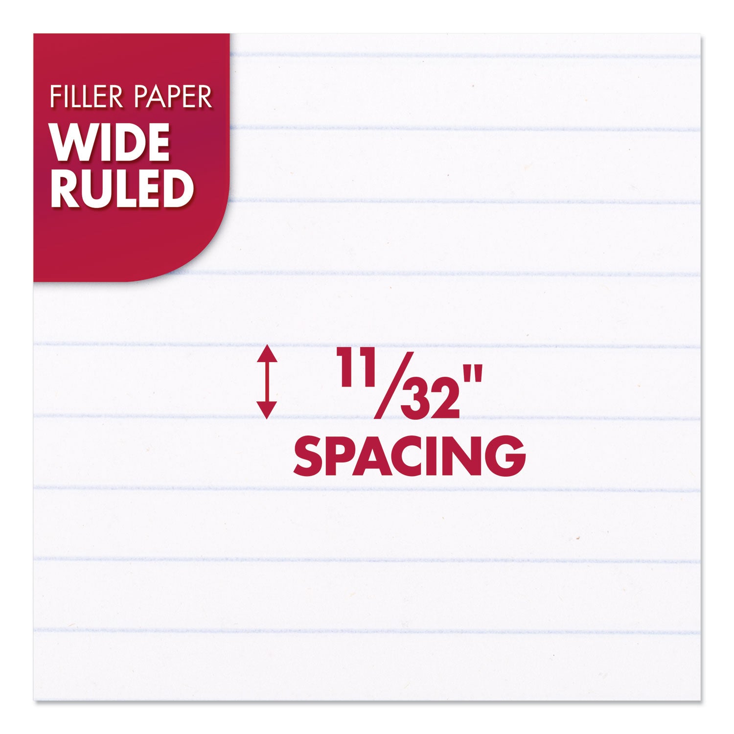 Mead® Filler Paper, 3-Hole, 8 X 10.5, Wide/legal Rule, 200/pack