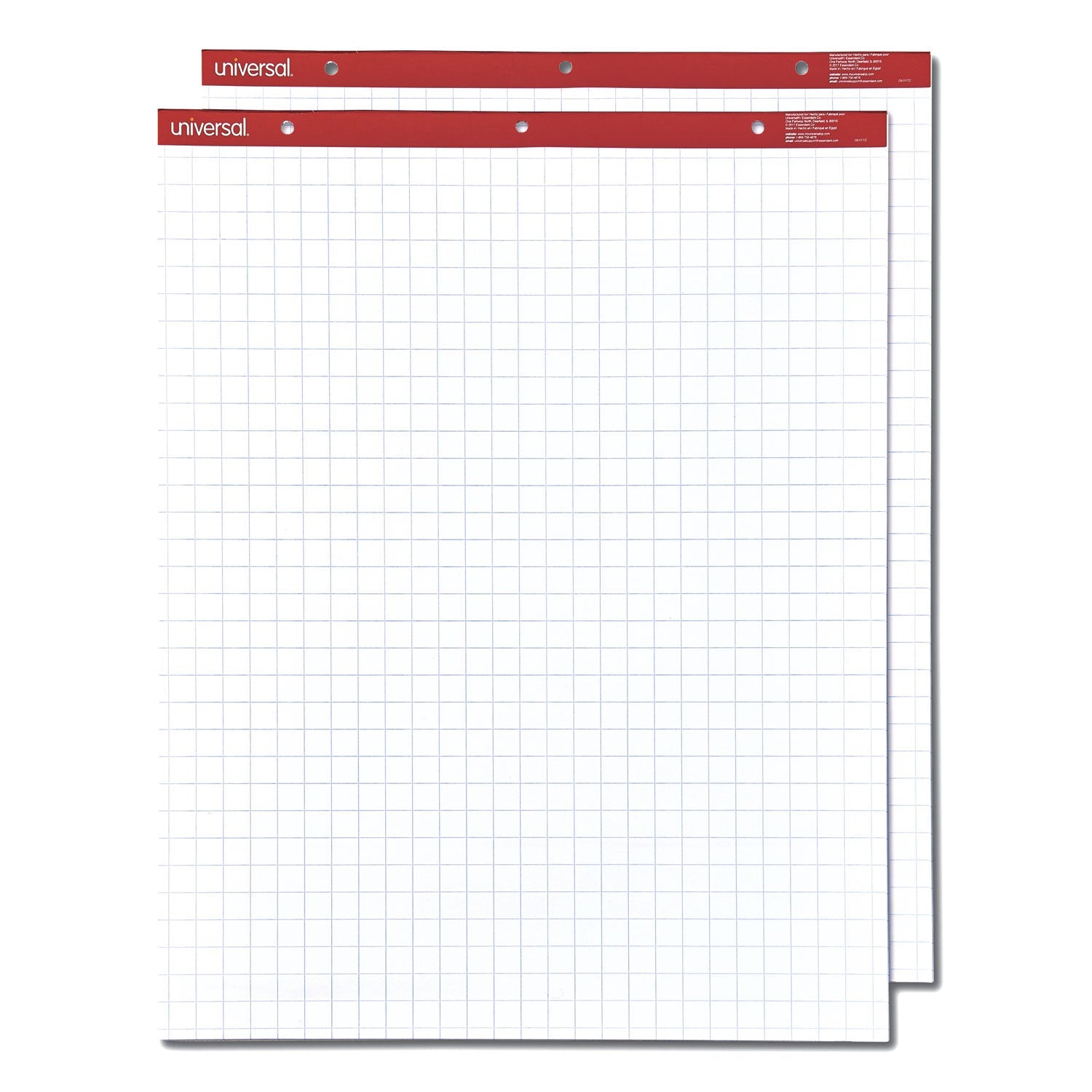 Universal™ Easel Pads/Flip Charts, Quadrille Rule (1 sq/in), 27 x 34, White, 50 Sheets, 2/Carton