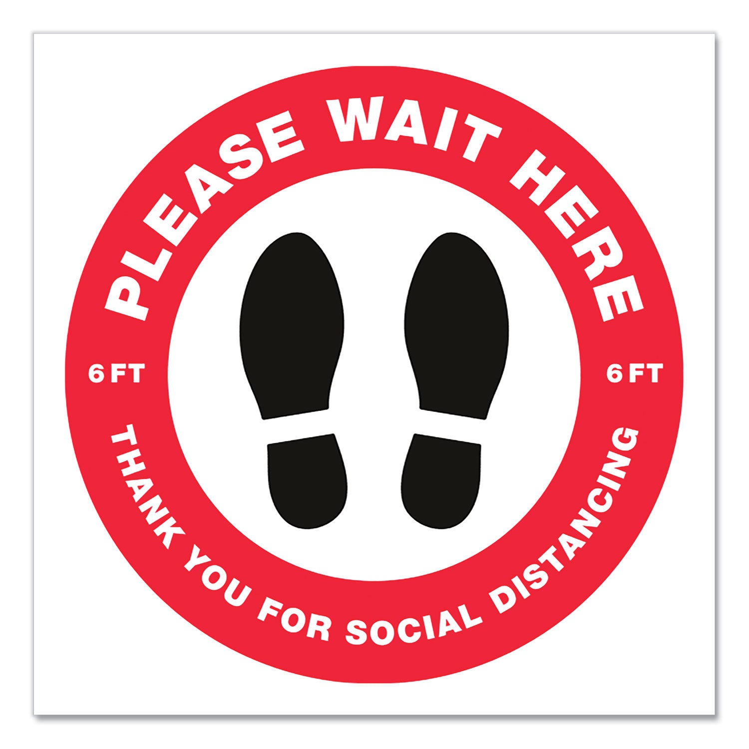 Social Distancing Floor Decals | "Wait Here"
