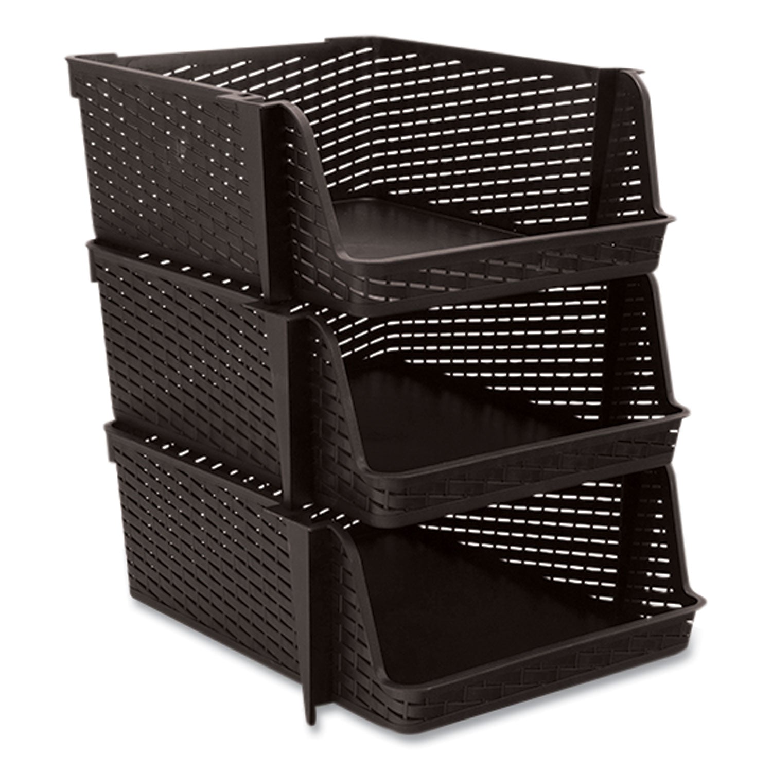 Open Lid Storage Bin | Black | 3-Pack | Advantus