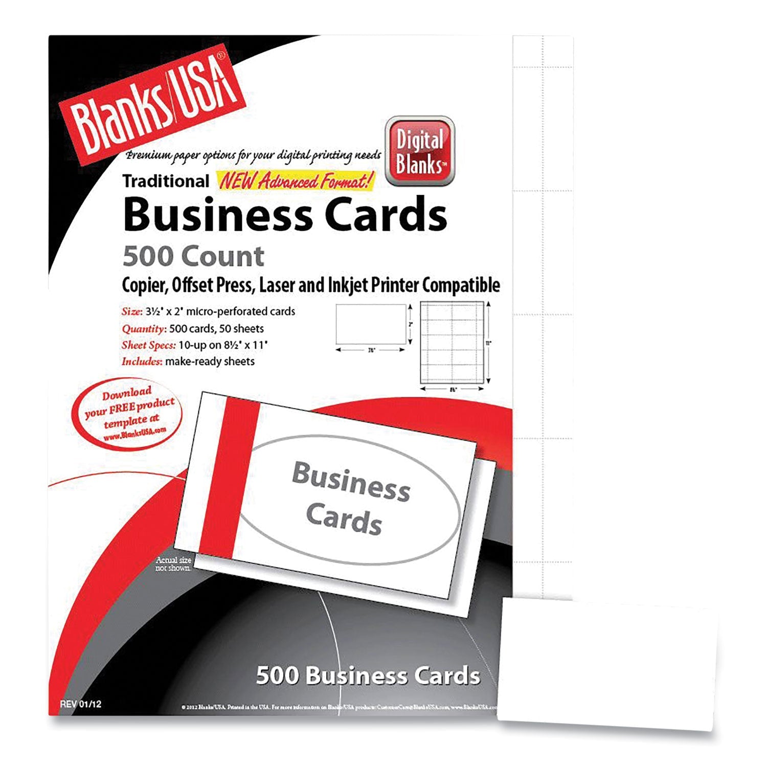Printable Business Cards | White | 2,500/pack