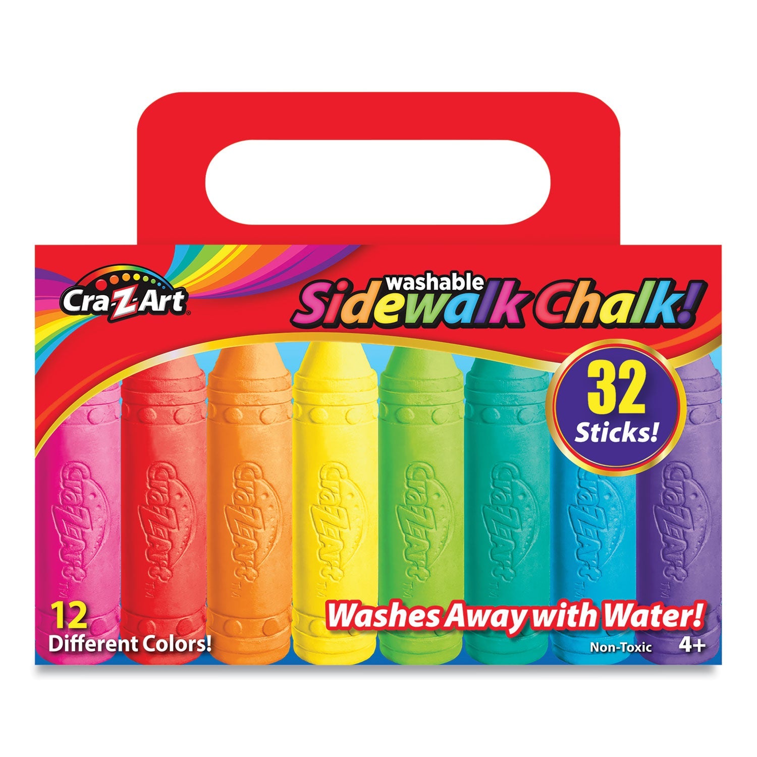 Cra-Z-Art® Washable Sidewalk Chalk, 12 Assorted Colors, 32 Sticks/box