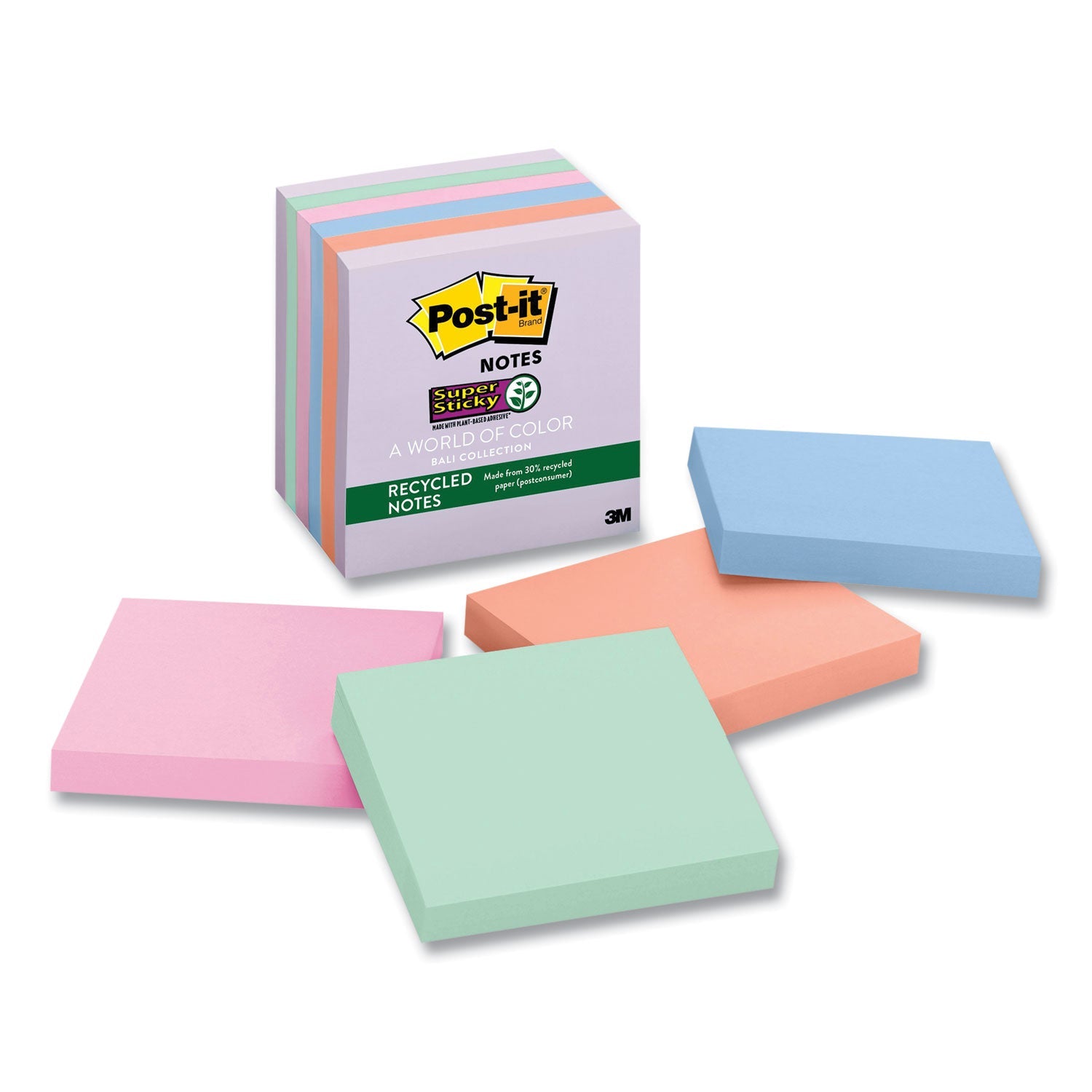 Super Sticky Recycled Notes | Pastel Colors