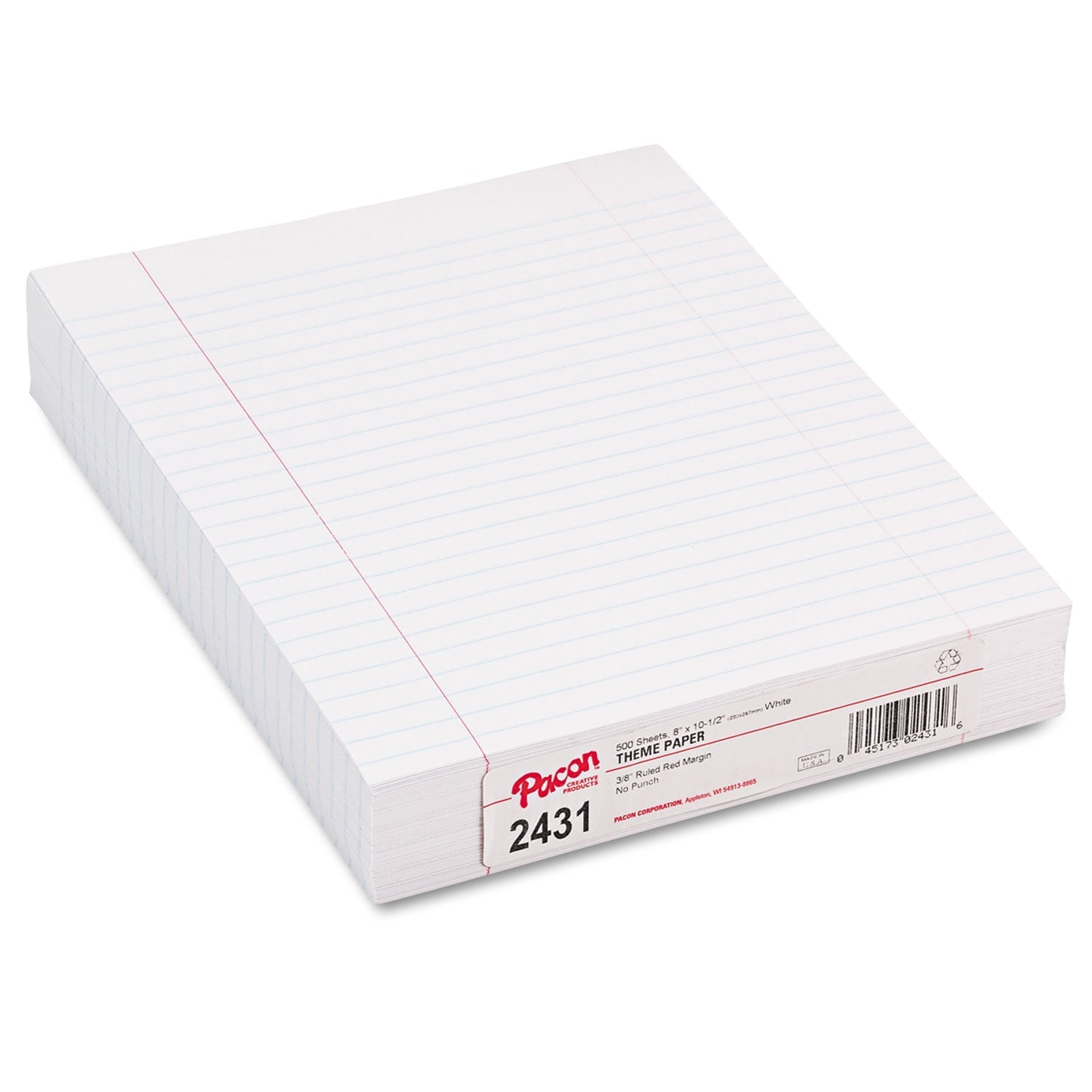 Pacon® Composition Paper, 8 X 10.5, Wide/legal Rule, 500/pack
