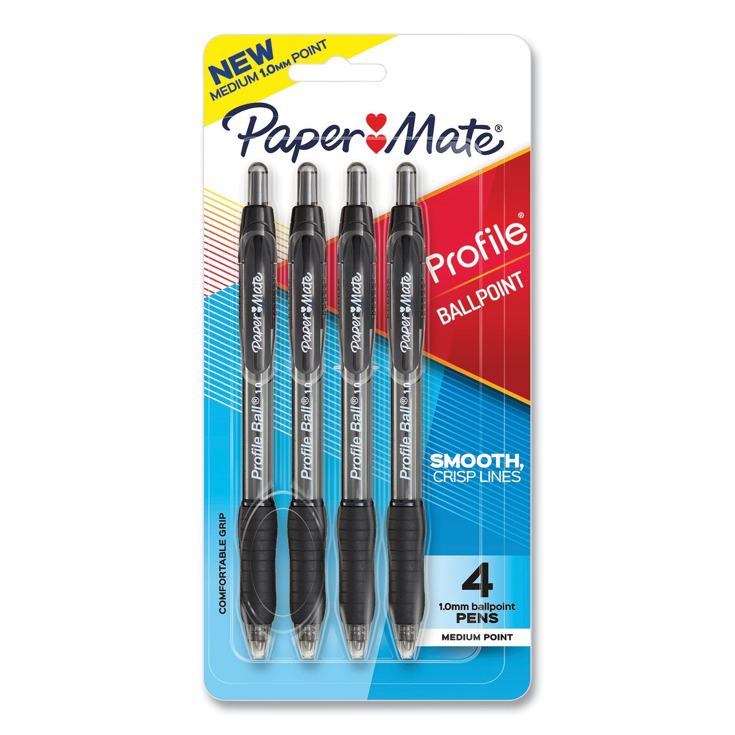 Paper Mate Profile Ballpoint Pen | Black 4-Pack